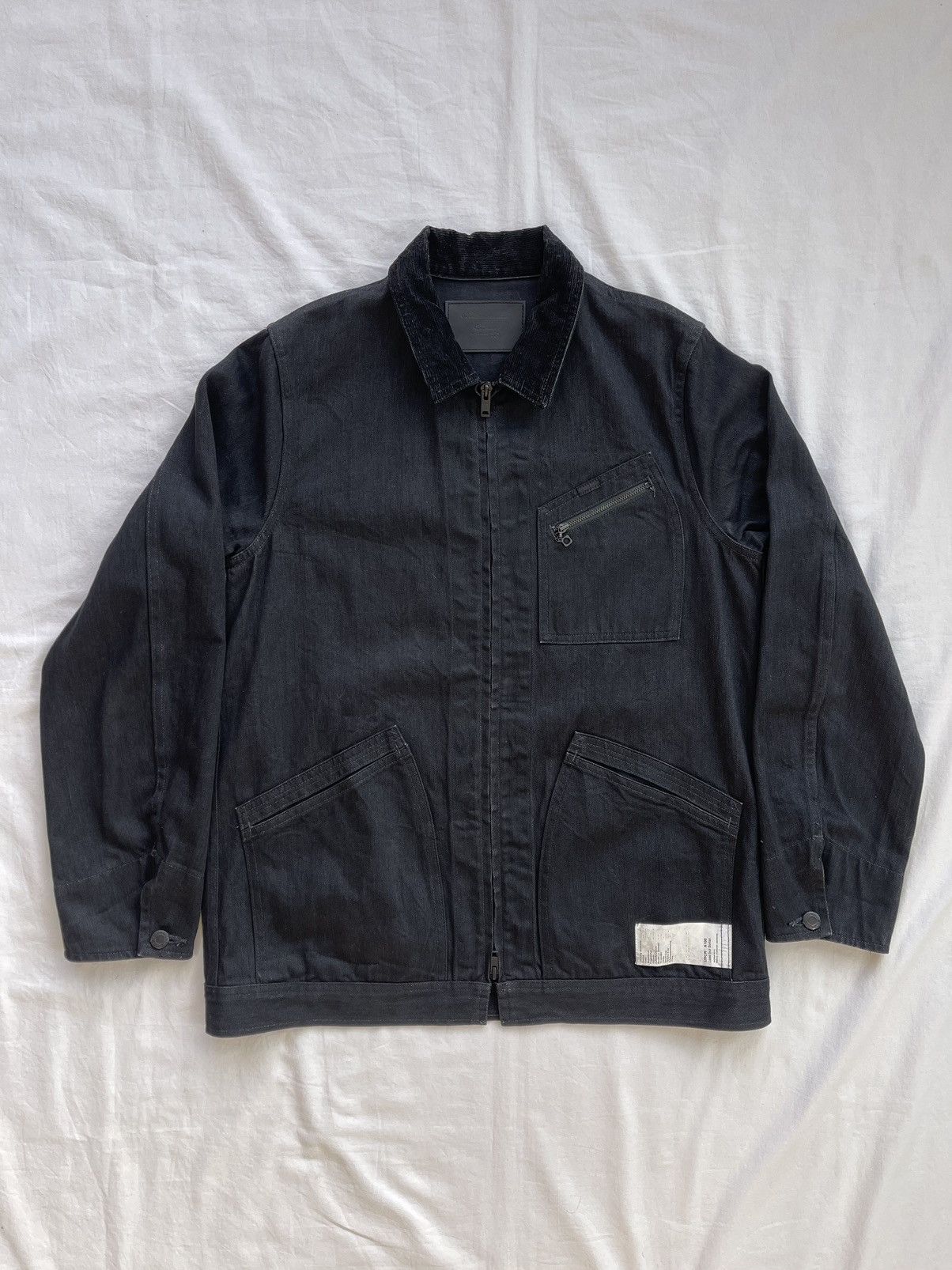 image of Ss2010 Undercover “Less But Better” Denim Jacket in Black, Men's (Size Medium)