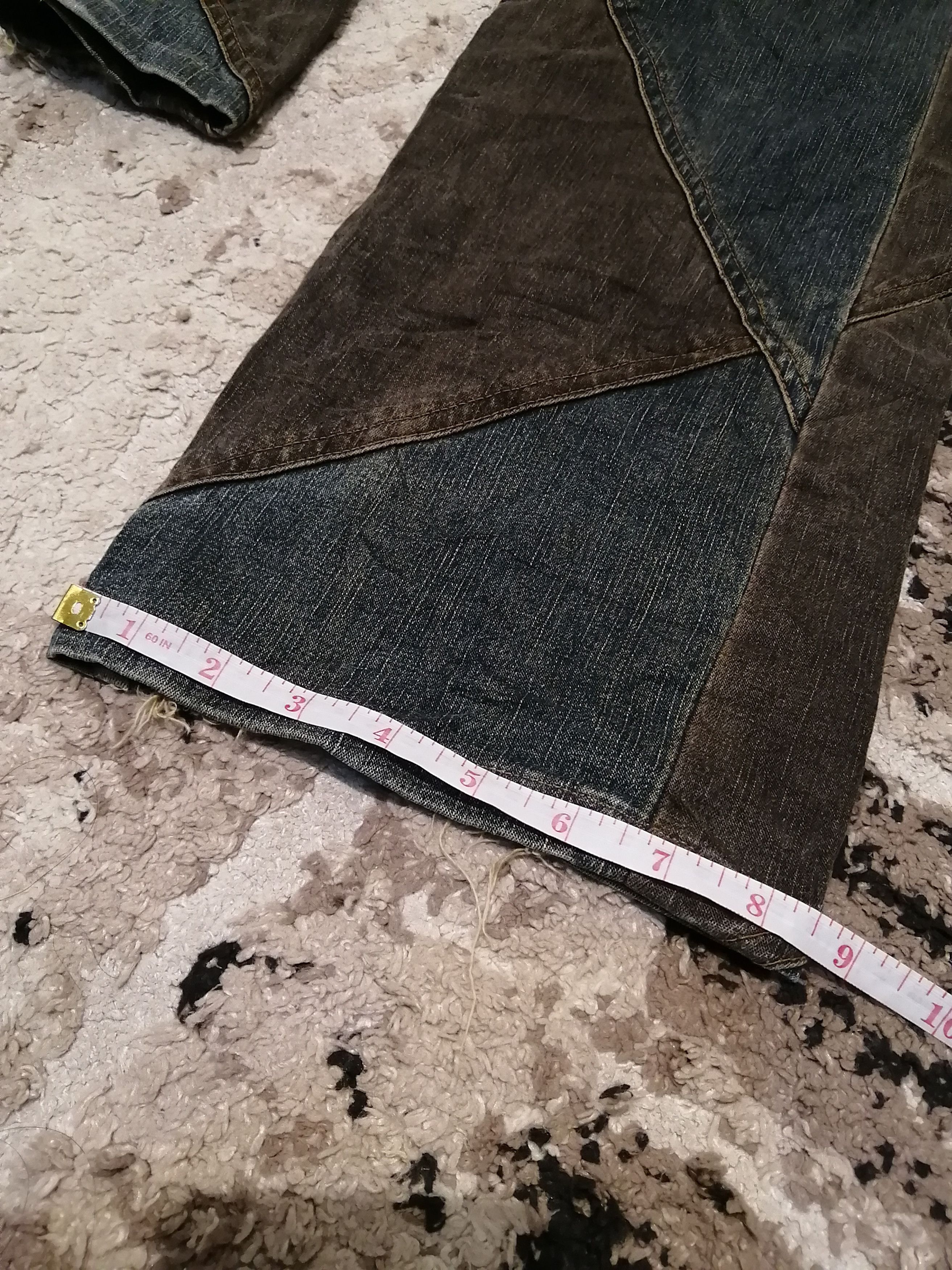20471120 JAPANESE MODERN LOVERS PATCHWORK STRETCH JEANS Size US 35 - 16 Thumbnail