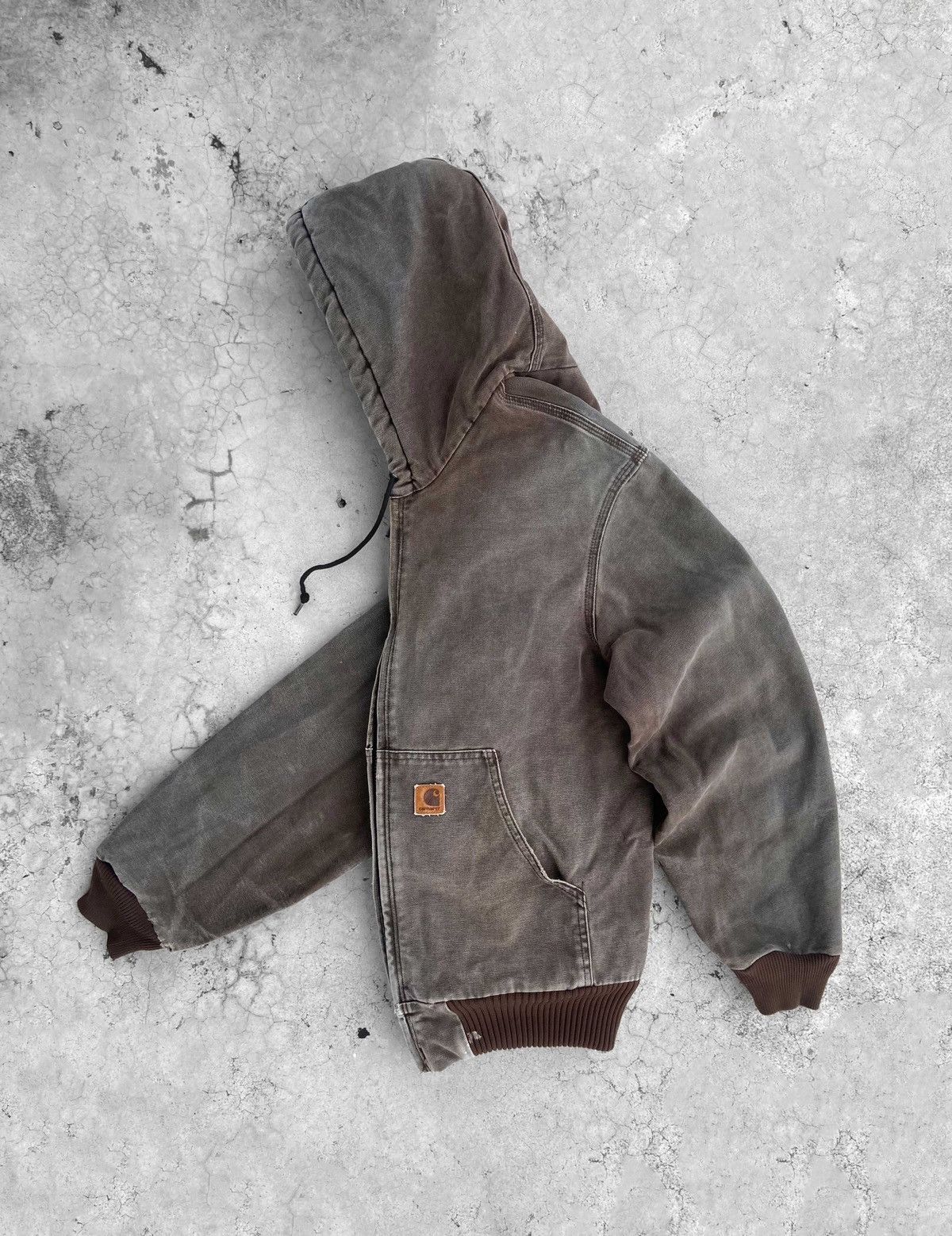 Vintage Vintage Faded Brown Carhartt Zip up hoodie jacket Size US L / EU 52-54 / 3 - 22 Preview