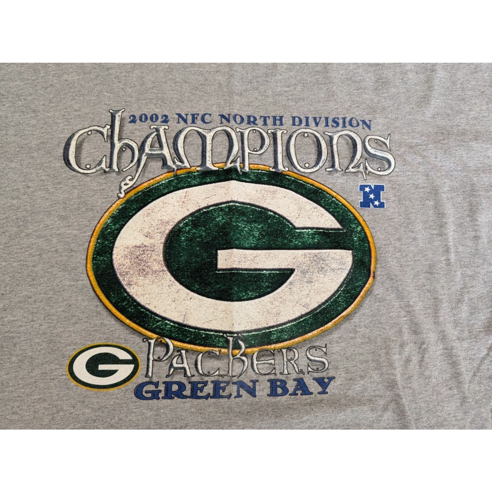 NFL Vtg NFL 2002 Green Bay Packers NFC Conference Champions Tee Shirt Sz 3XL Gray Size US XXL / EU 58 / 5 - 2 Thumbnail