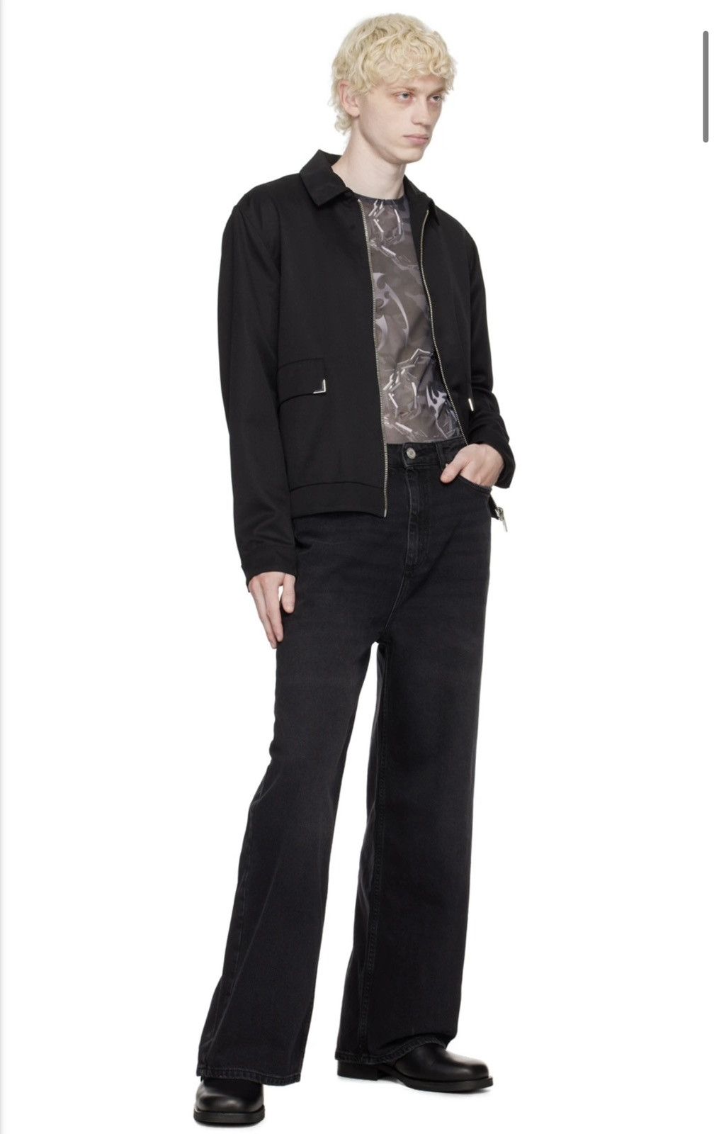 Han Kjobenhavn Han Kjobenhavn Black Wide Jeans Size US 31 - 7 Thumbnail