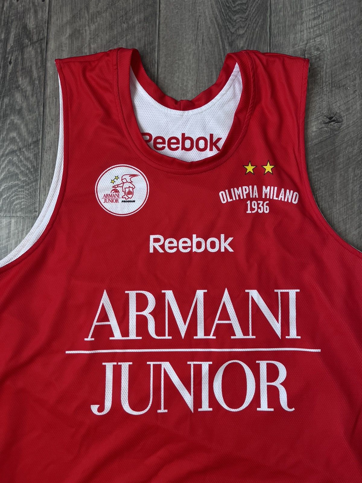 Reebok Vintage Reebok Olimpia Milano Armani Jeans Junior Jersey XL Size US XL / EU 56 / 4 - 5 Thumbnail
