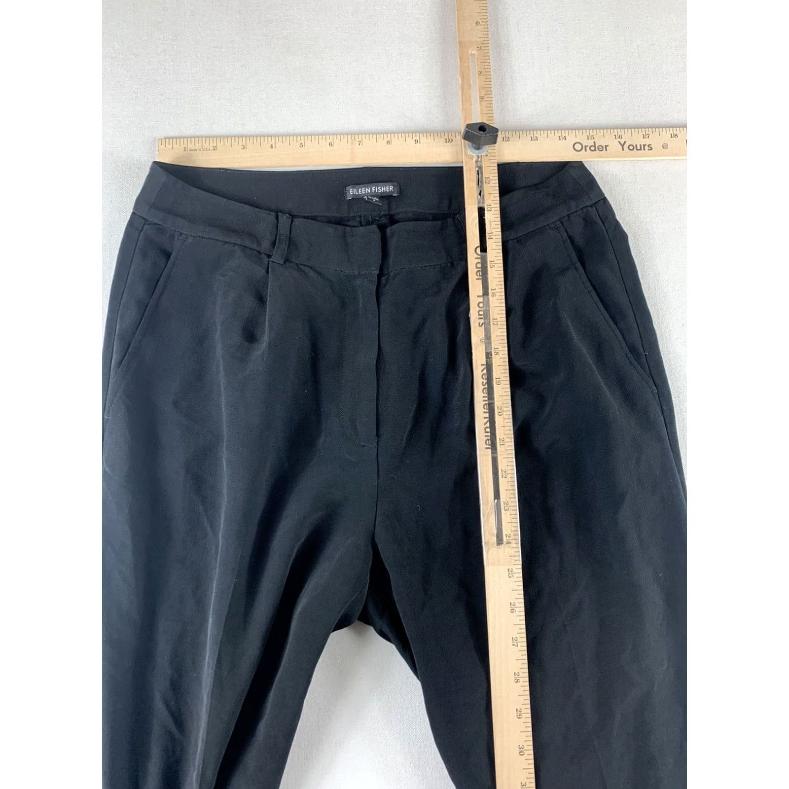Eileen Fisher EILEEN FISHER PANTS WOMENS 6 BLACK STRAIGHT BUSINESS (FLAT LAY 30X30) Size 28" / US 6 / IT 42 - 5 Thumbnail