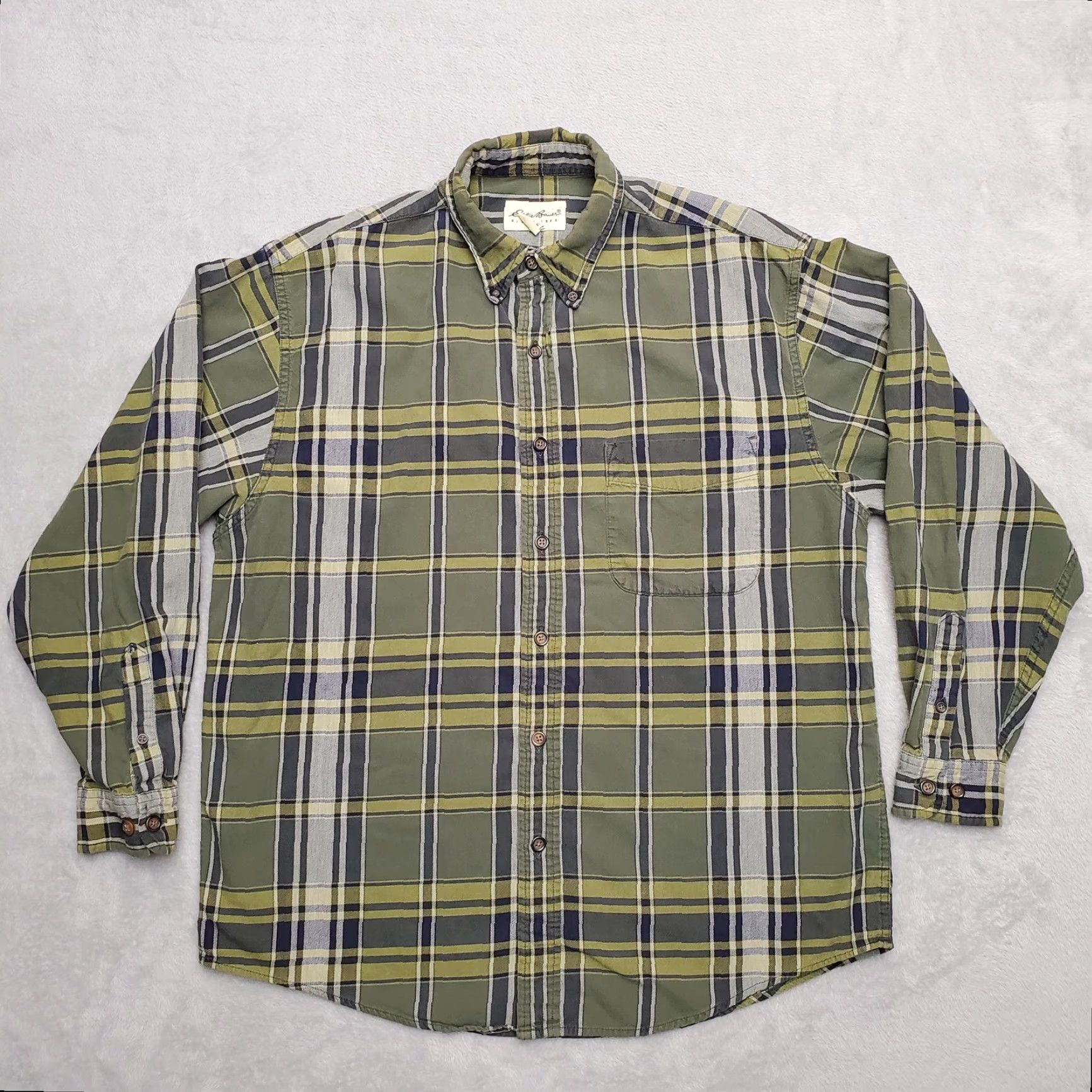 Eddie Bauer VTG Eddie Bauer Flannel Shirt Mens M Green Plaid Button-Down Outdoor Casual Shirt Size US M / EU 48-50 / 2 - 2 Thumbnail
