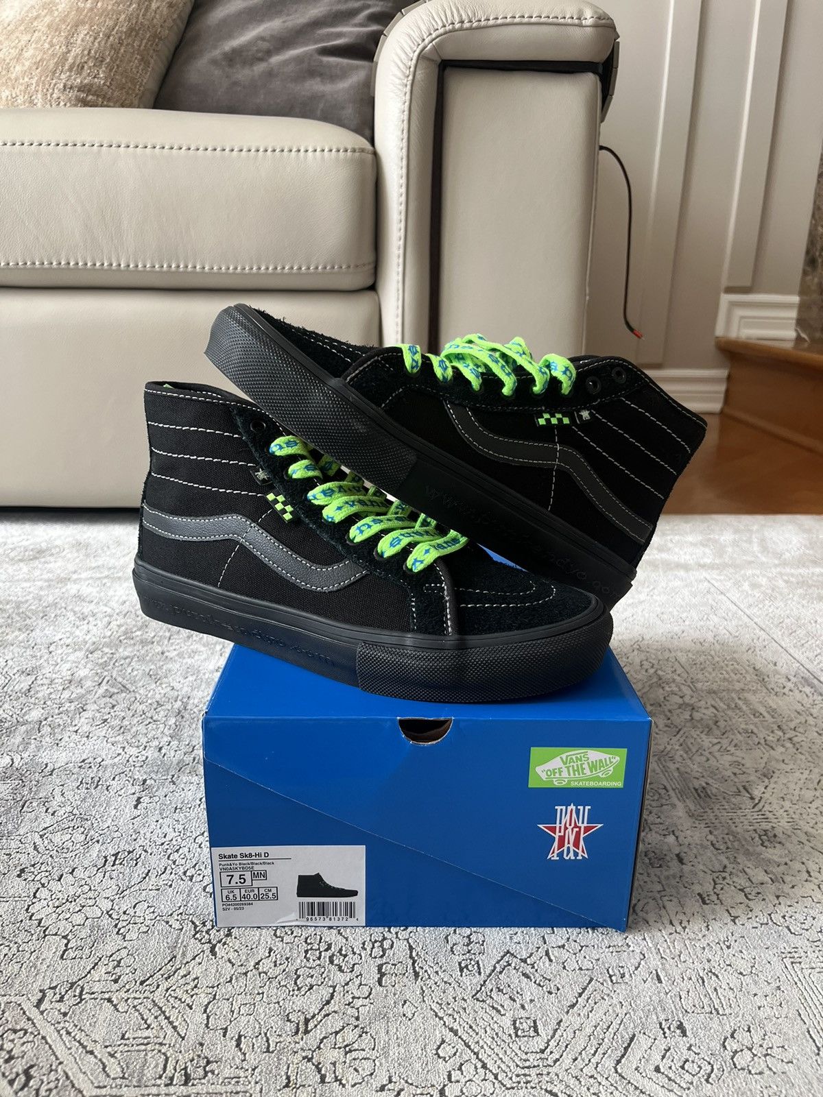 image of Punk And Yo x Vans Punkandyo Vans Skate Ski8-Hi Shoes in Black, Men's (Size 7.5)