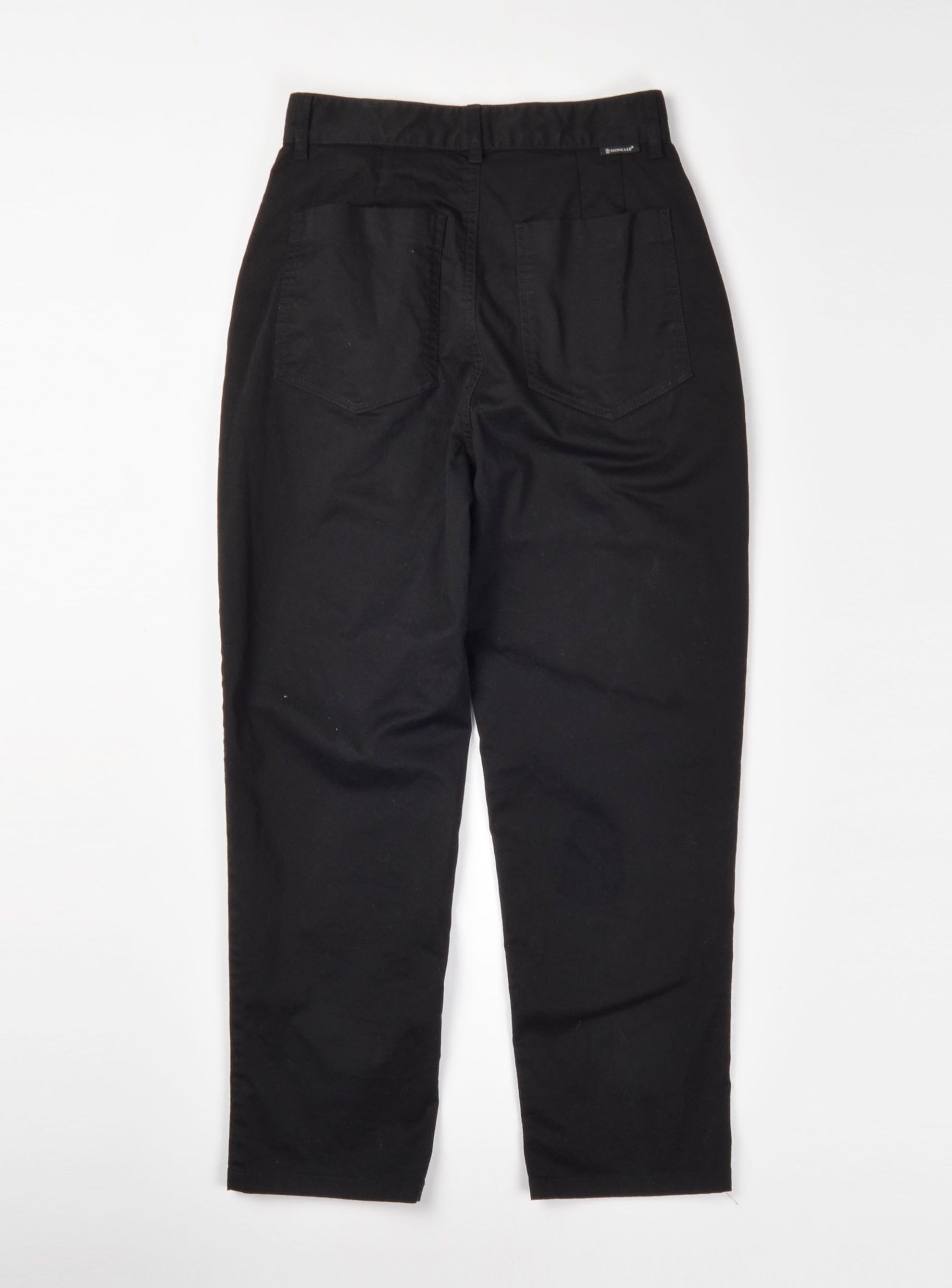 Moncler Moncler High Rise Cotton Black Straight Trousers Pants Size 26" / US 2 / IT 38 - 2 Thumbnail