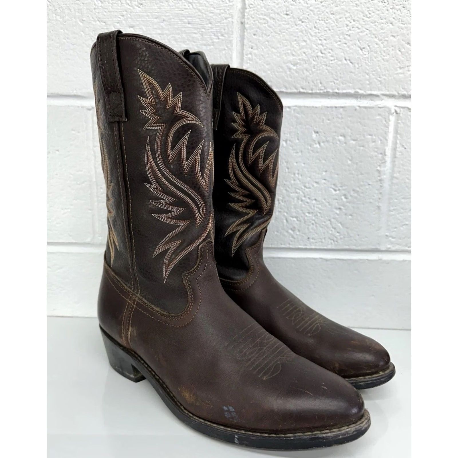 Vintage Laredo 4243 Cowboy boots Brown leather Size US 10.5 / EU 43-44 - 2 Thumbnail