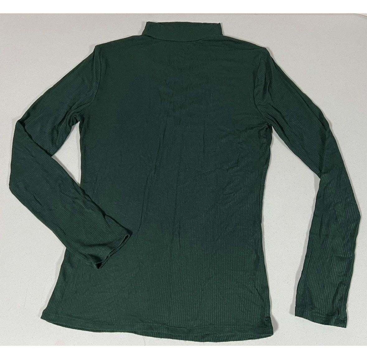 Japanese Brand Green Criss-Cross Lace-Up Long Sleeve Tee Shirt Top Size L🧚‍♂️✨ Size L / US 10 / IT 46 - 2 Thumbnail