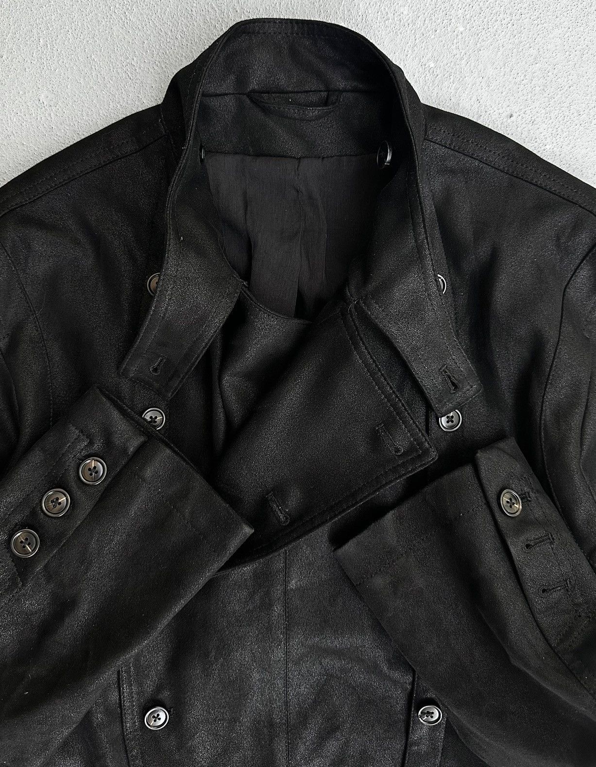 Ann Demeulemeester Ann Demeulemeester 2011 Waxed Napoleon Jacket Size US M / EU 48-50 / 2 - 4 Thumbnail