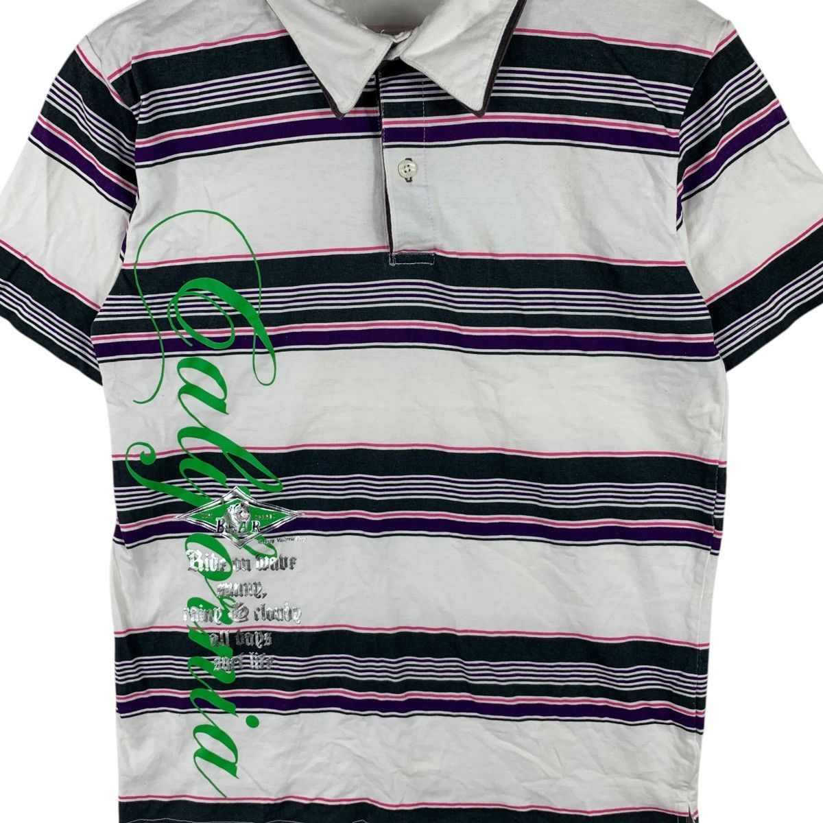 Vintage Vintage BEAR SURFBOARD USA Famous Striped Polo Tee Shirt Size US M / EU 48-50 / 2 - 3 Thumbnail