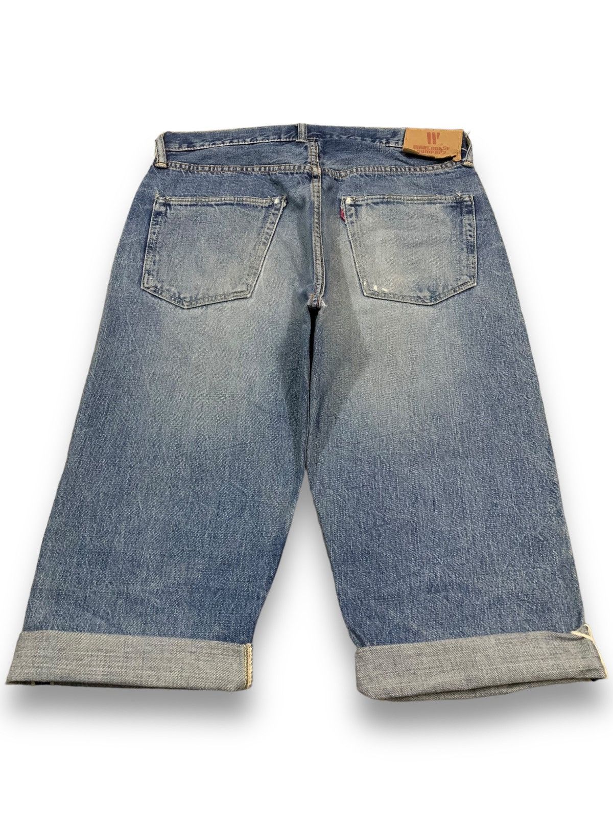 Sugar Cane Vintage 90s Warehouse & Co Selvedge Loose Distressed Jorts Size US 33 - 3 Thumbnail