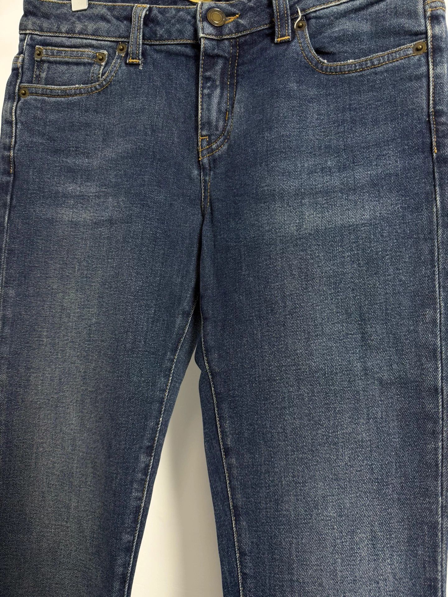 Saint Laurent Paris SLP16FW D01 Navy Blue Cat Paw Wash Jeans 27 Size US 27 - 3 Thumbnail