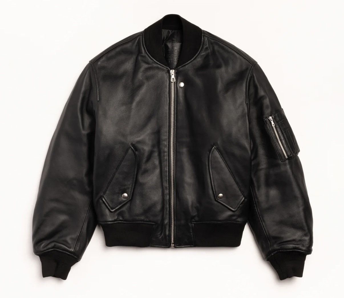 Stussy built leather bomber