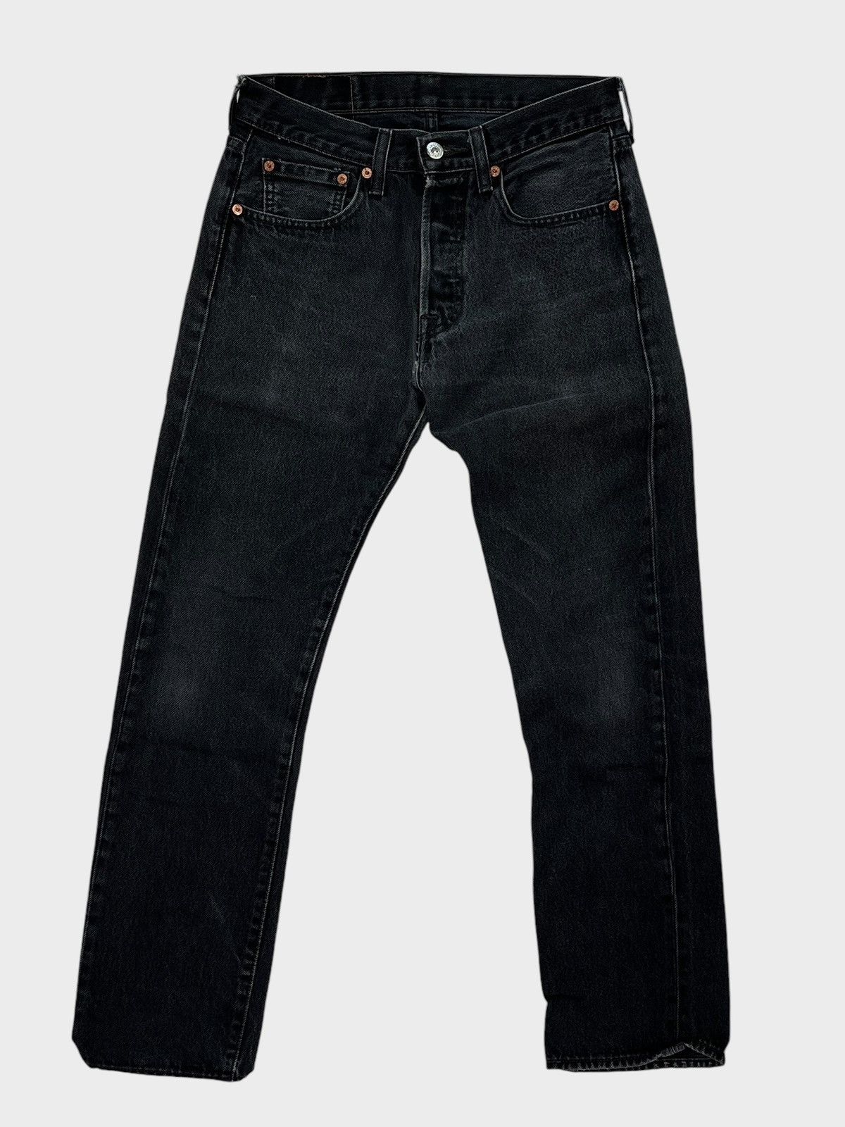 Levi's Levi 501 Washed Black Jeans Size US 29 - 1 Thumbnail