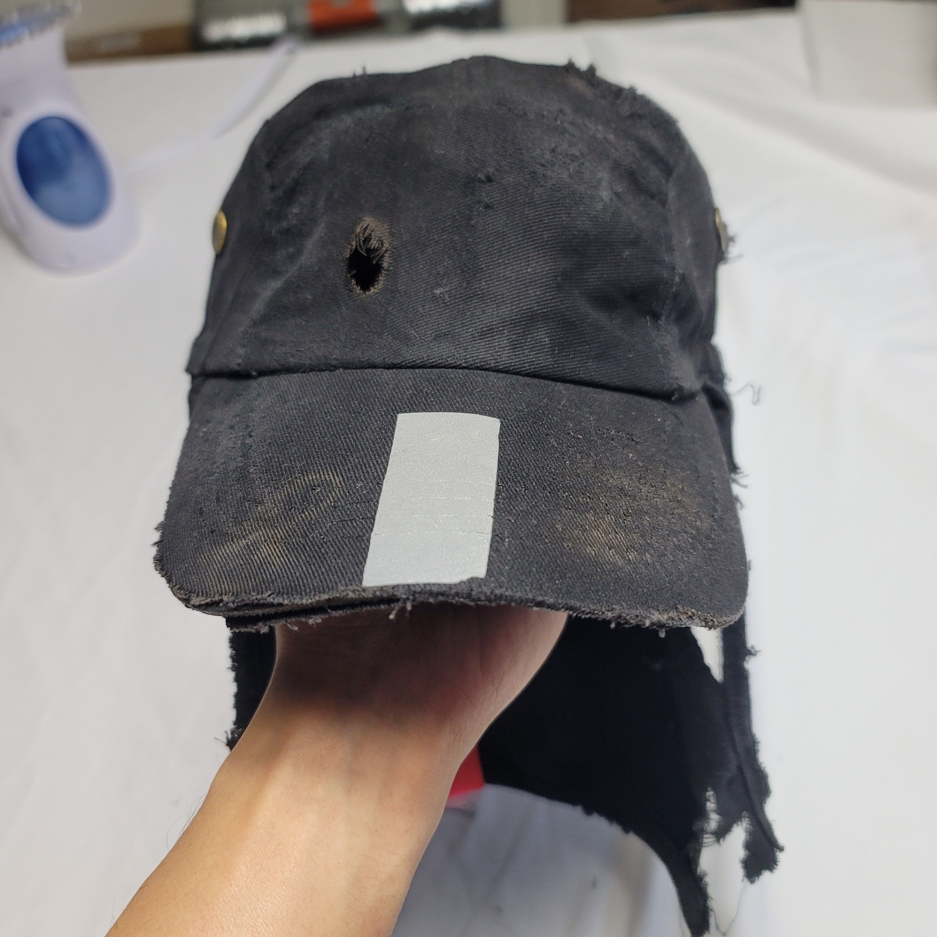 Designer Distressed Black Cap with Pink Underlay Accents Size ONE SIZE - 2 Thumbnail