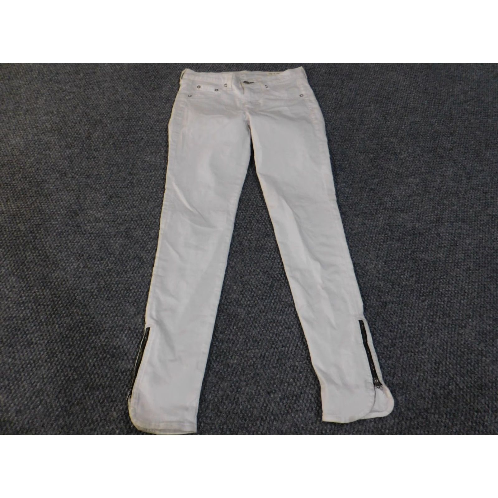 Rag & Bone Rag and Bone Jeans Womens 26 White Skinny Stretch Zip Ankle Pants Size 26" / US 2 / IT 38 - 2 Thumbnail