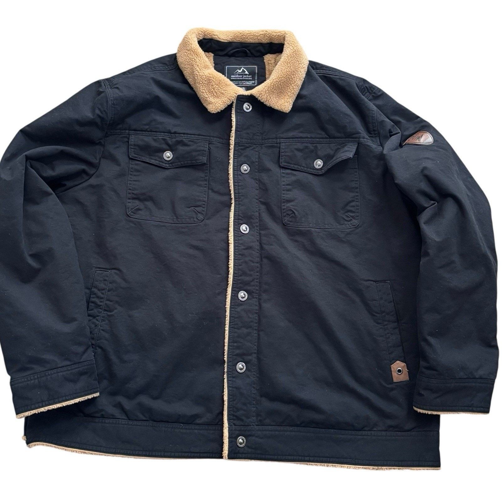 Other Black Canvas Sherpa Lined Workwear Coat XXL - Outdoor Jacket Size US XXL / EU 58 / 5 - 1 Thumbnail