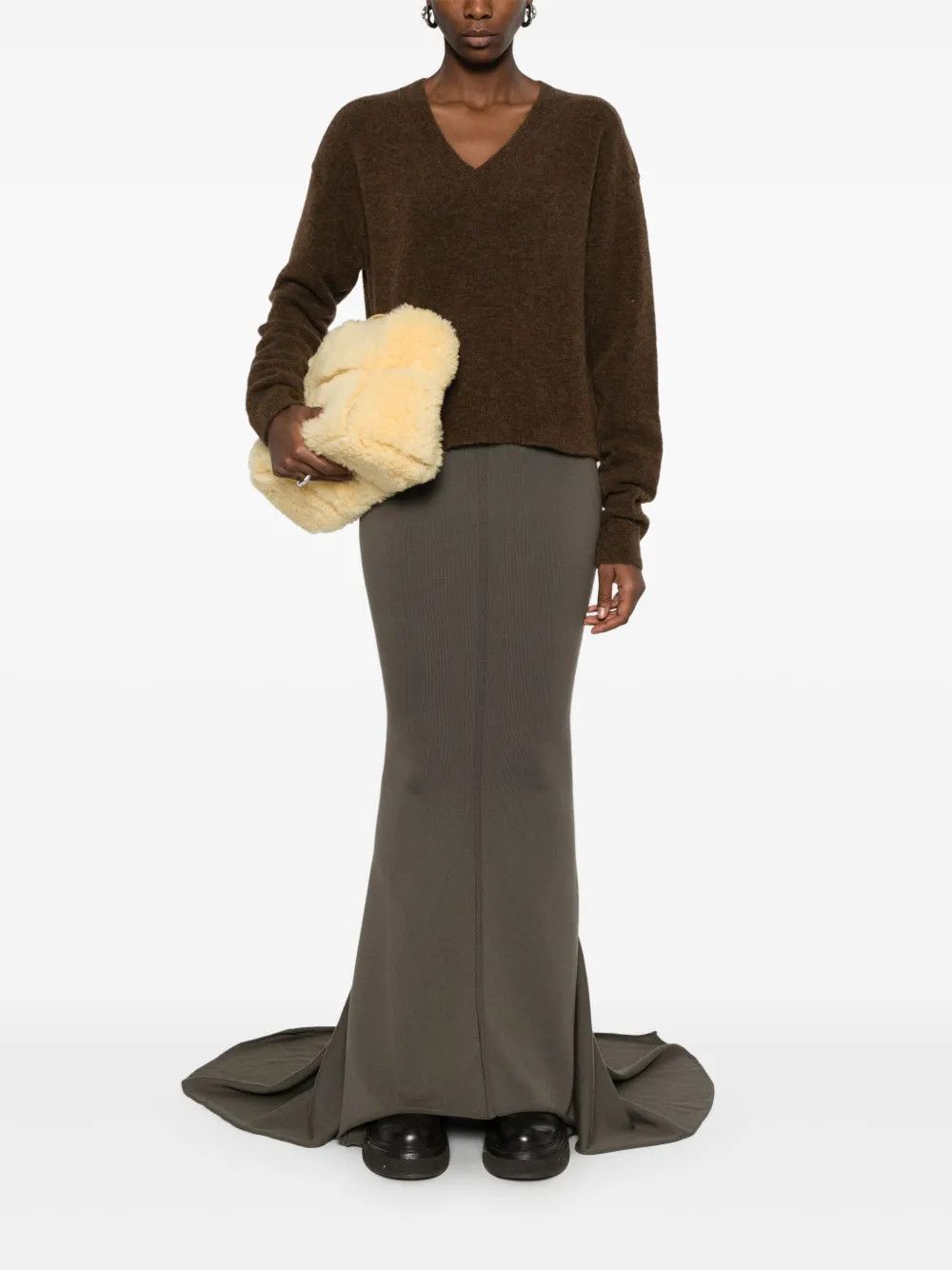 Rick Owens o1y0126 Maxi Skirt in Taupe Size 27" / US 4 / IT 40 - 4 Thumbnail