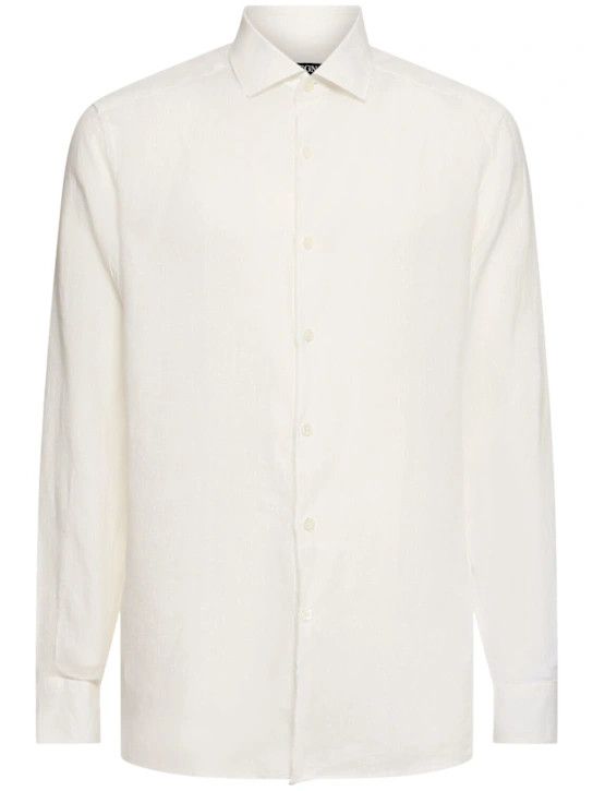 Z Zegna o1lsvrm0525 Linen Shirt in White Size US S / EU 44-46 / 1 - 1 Thumbnail