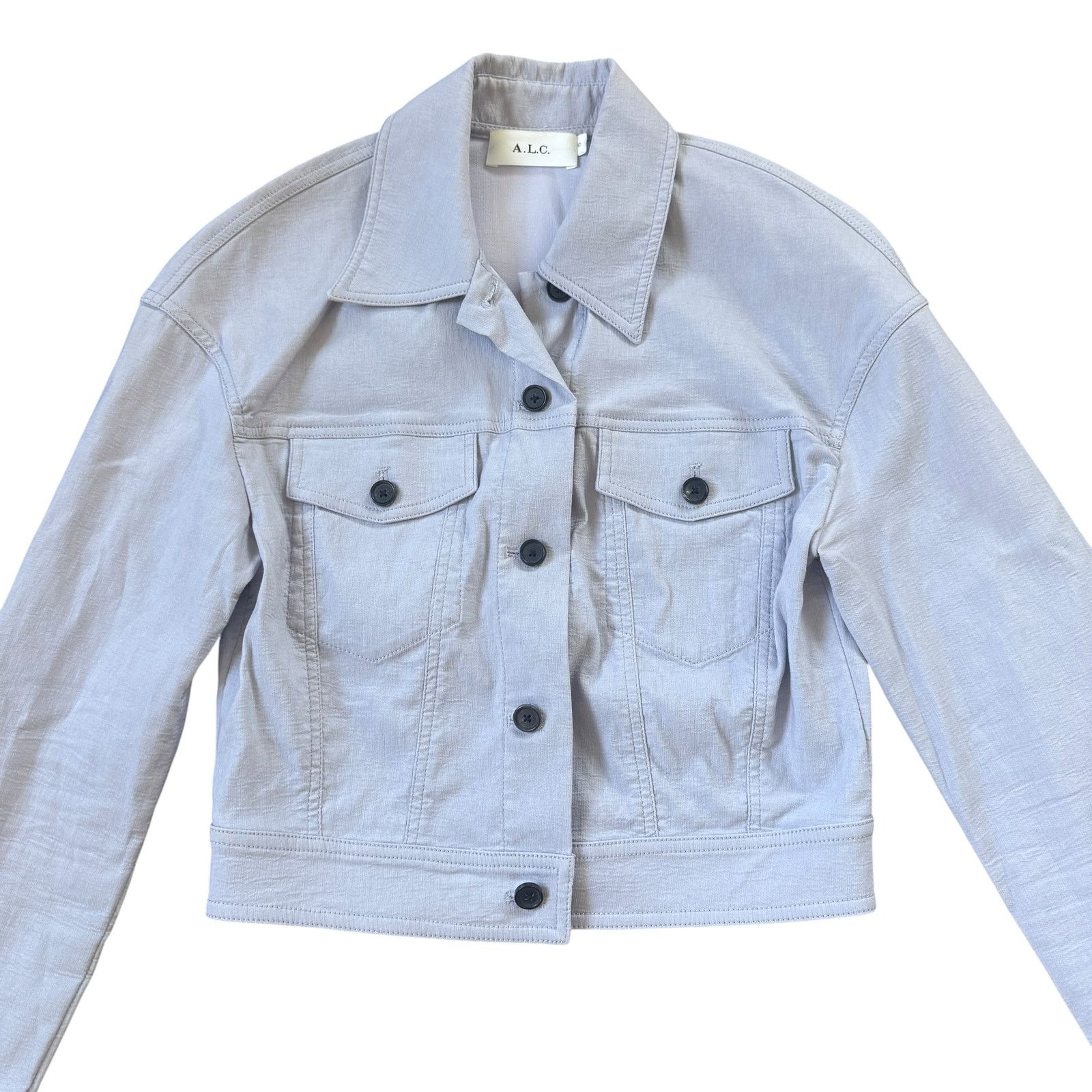 A.L.C. A.L.C Oxford Cropped Jacket Lilac Lavender Size XS / US 0-2 / IT 36-38 - 6 Thumbnail