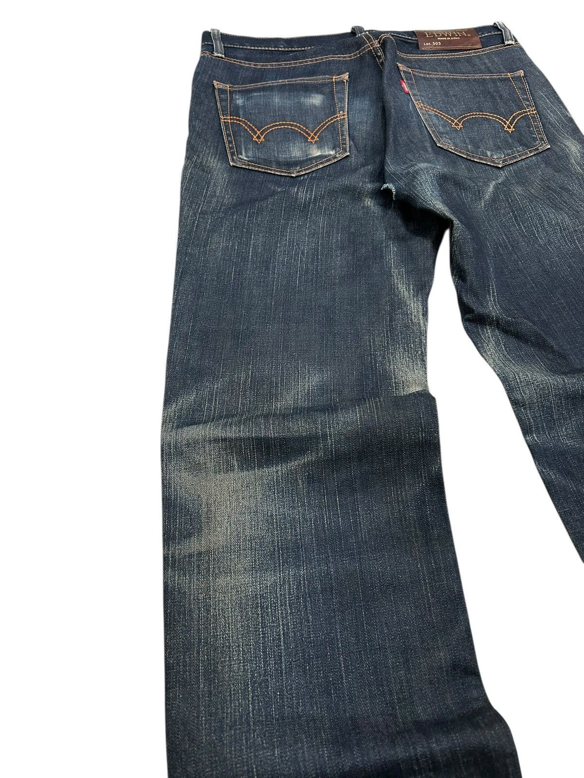 Edwin × Hysteric Glamour × Japanese Brand Edwin Japan 503 Regular Creased Line Whiskers Washed Size US 34 / EU 50 - 15 Thumbnail
