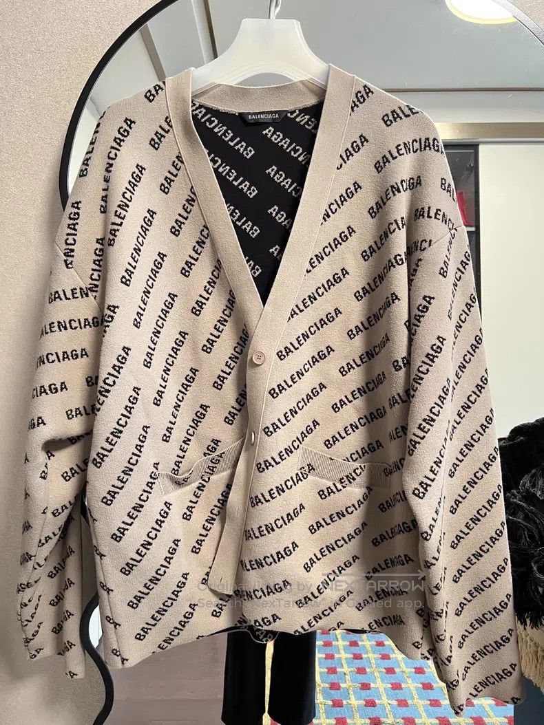 Balenciaga Balenciaga Double-Sided Letter Small Logo Knitted Jacket Size US M / EU 48-50 / 2 - 1 Thumbnail