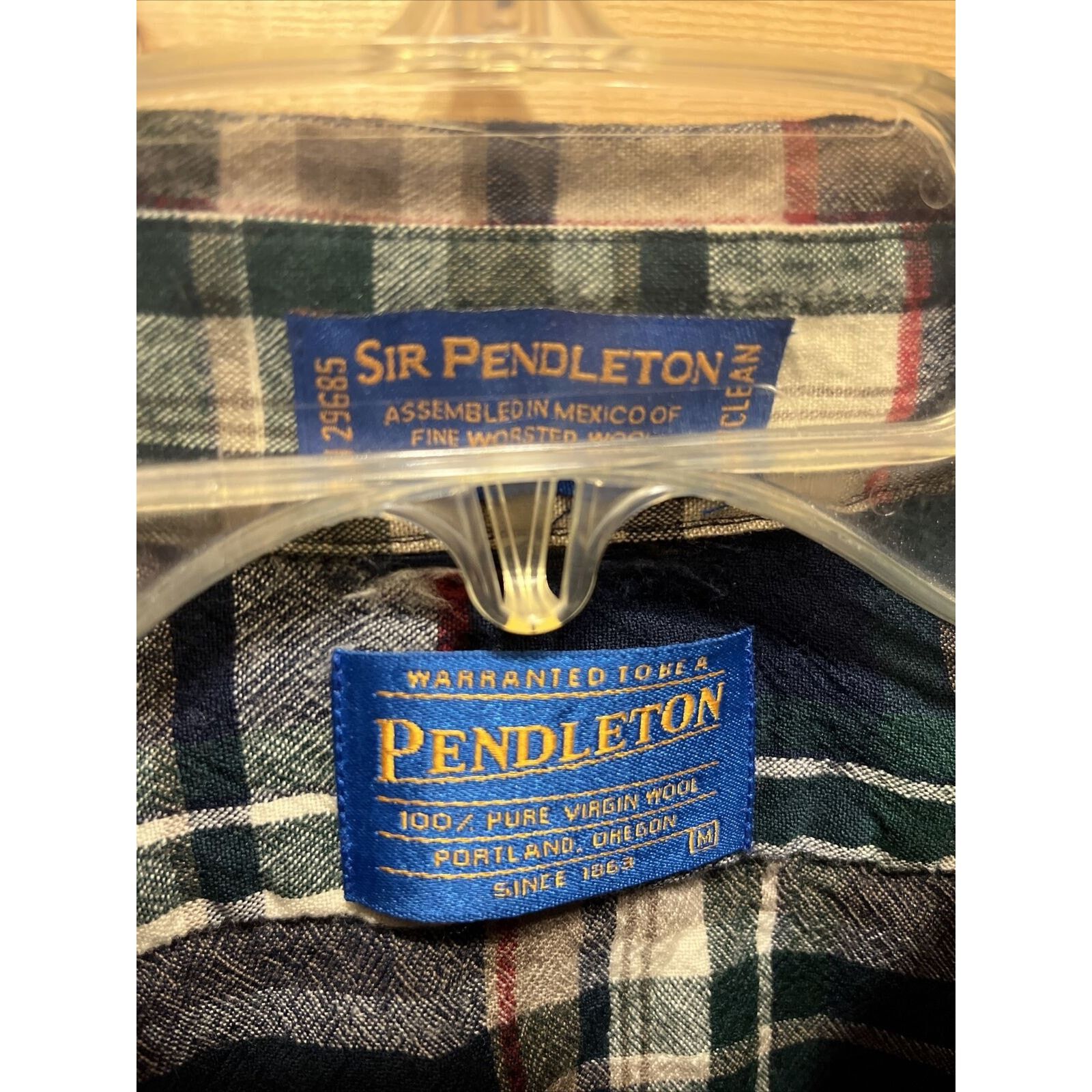 Pendleton Pendleton Sir Men’s M Green Plaid LS Wool Shirt *shrunk* Size US M / EU 48-50 / 2 - 2 Thumbnail