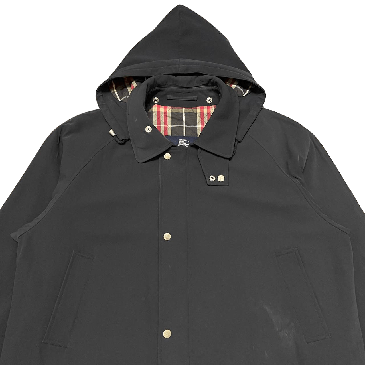 Burberry 🔥Pick🔥 Vtg Burberry London Red Nova Check Removable Hood Size US XL / EU 56 / 4 - 3 Thumbnail