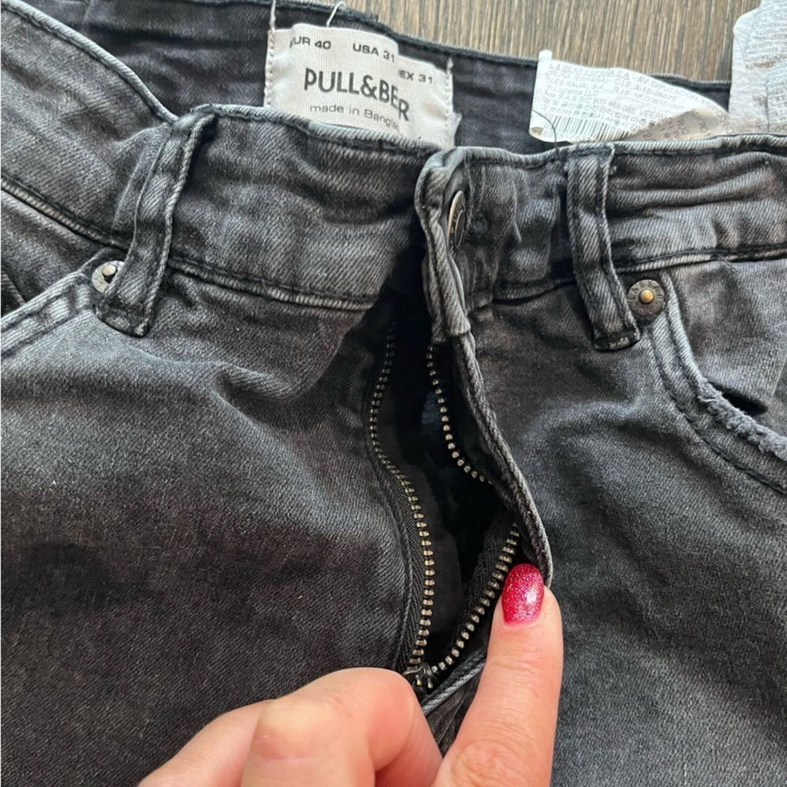 Pull & Bear Pull & Bear Skinny Leg Black High Rise Jeans Size 31 Size 31" - 6 Thumbnail