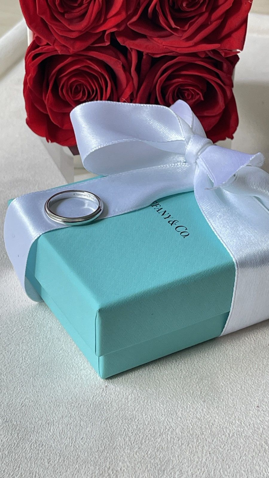 TIFFANY & CO. TOGETHER MILGRAIN RING PLATINUM 8.5 $1500