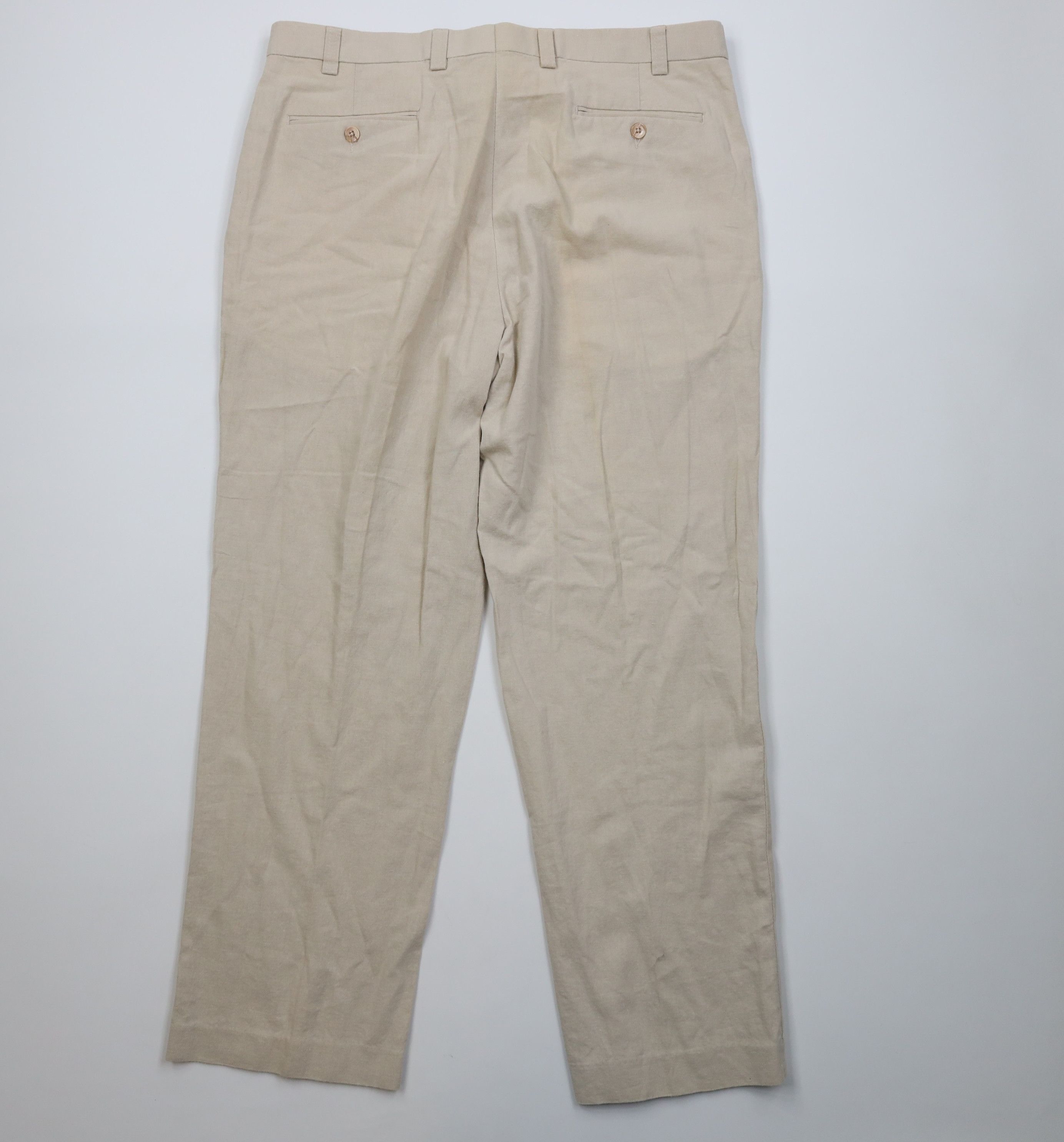 Vintage Vintage 90s Y2K Streetwear Linen Wide Leg Chino Pants Size US 38 / EU 54 - 11 Thumbnail