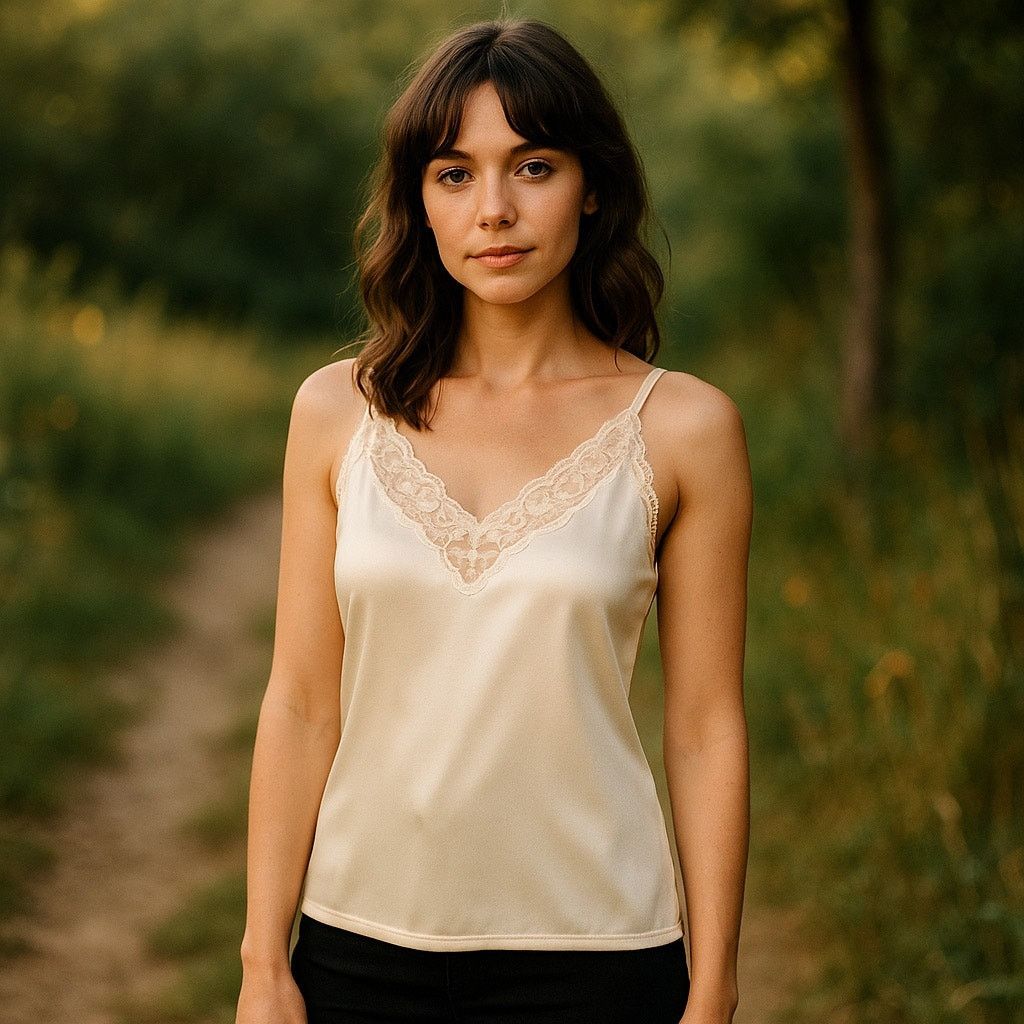 Vintage Vintage 1980s Maidenform Cream Ivory LAce Cami Camisole L 40 Size L / US 10 / IT 46 - 1 Thumbnail