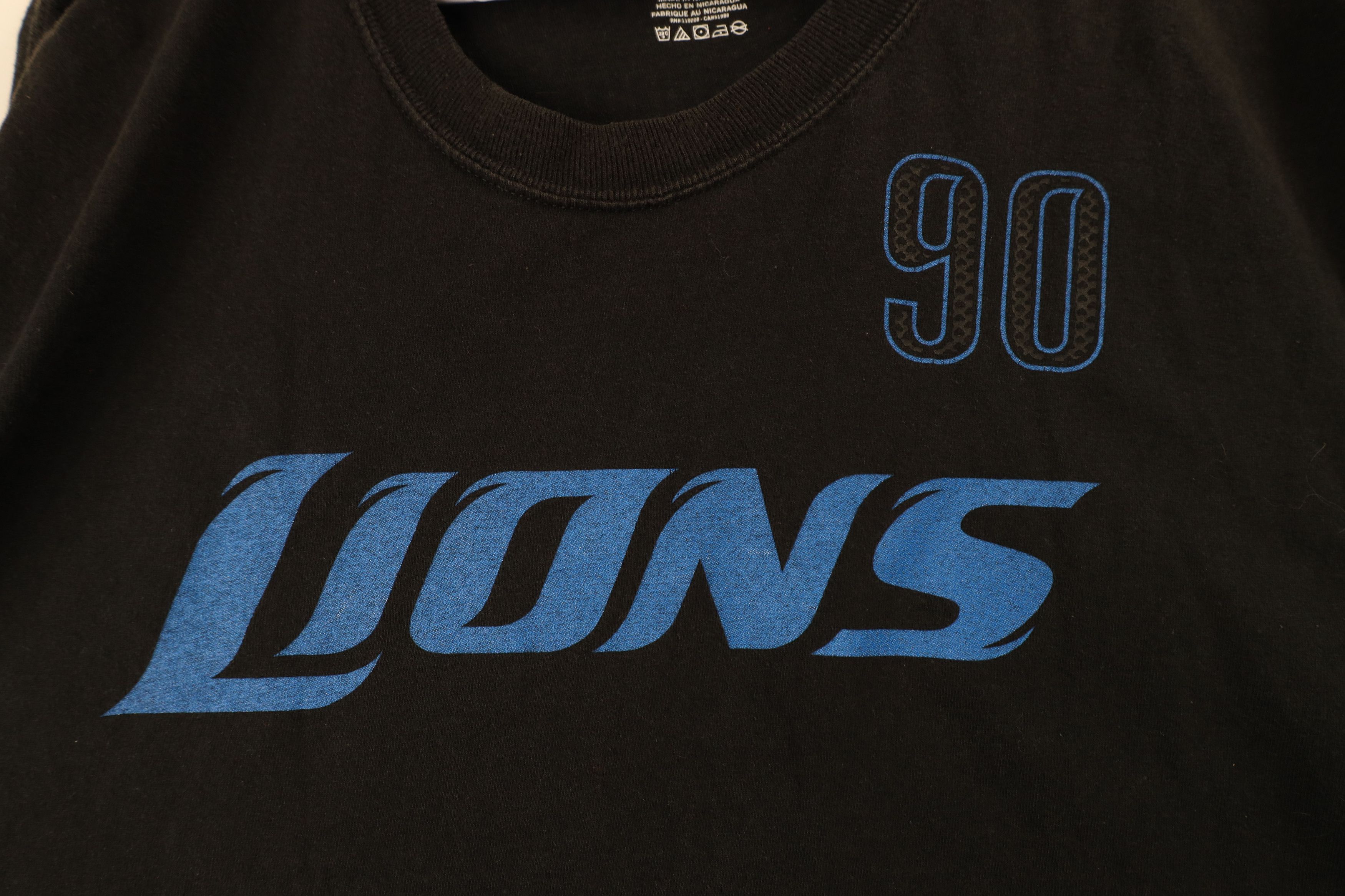 Reebok × Vintage Vintage Reebok Ndamukong Lions Football T-Shirt Black #90 Size US XXL / EU 58 / 5 - 4 Thumbnail