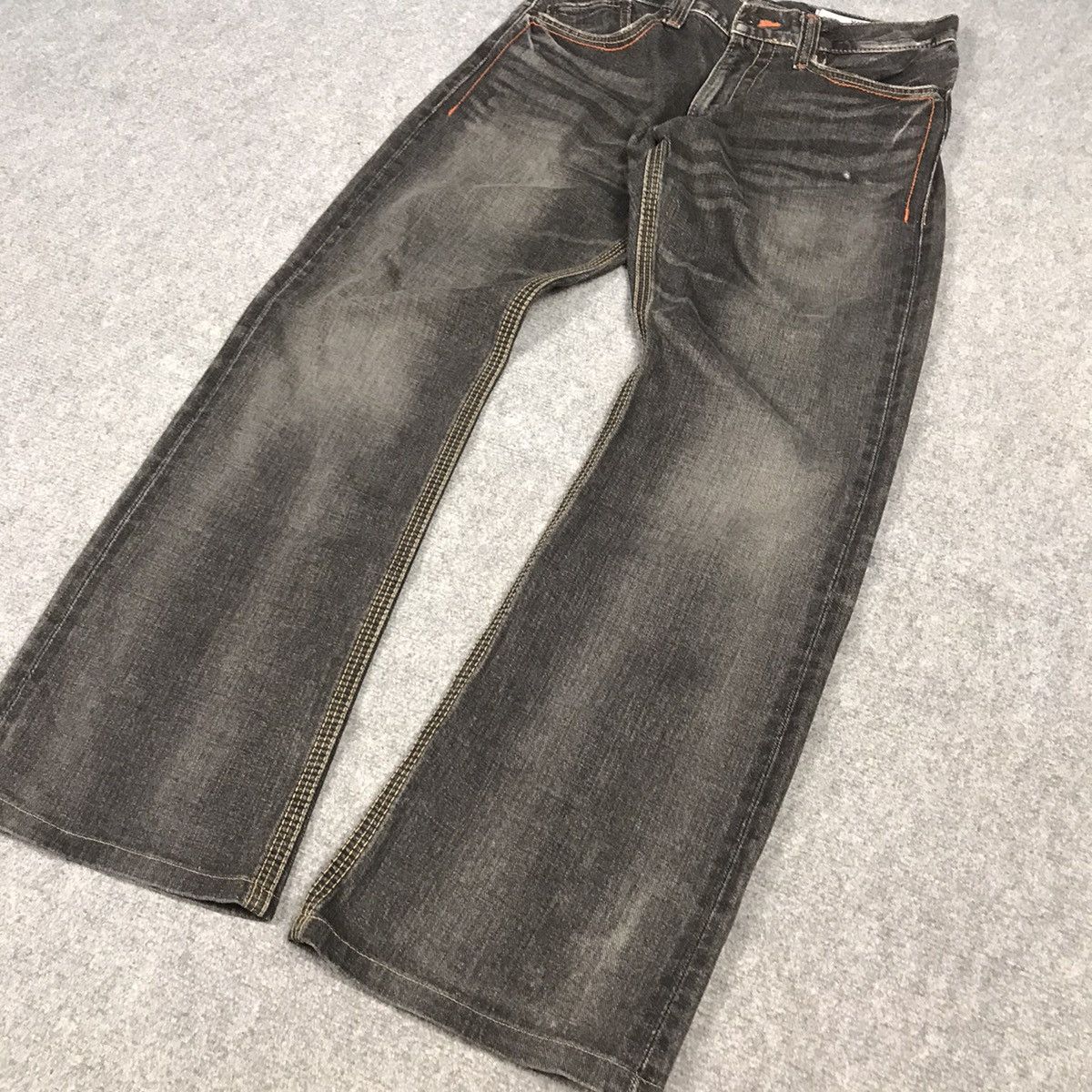 If Six Was Nine × Japanese Brand × Le Grande Bleu (L.G.B.) FLARE EDWIN JAPAN BLACK FADED DENIM BOOT CUT PANTS Size US 30 / EU 46 - 2 Thumbnail