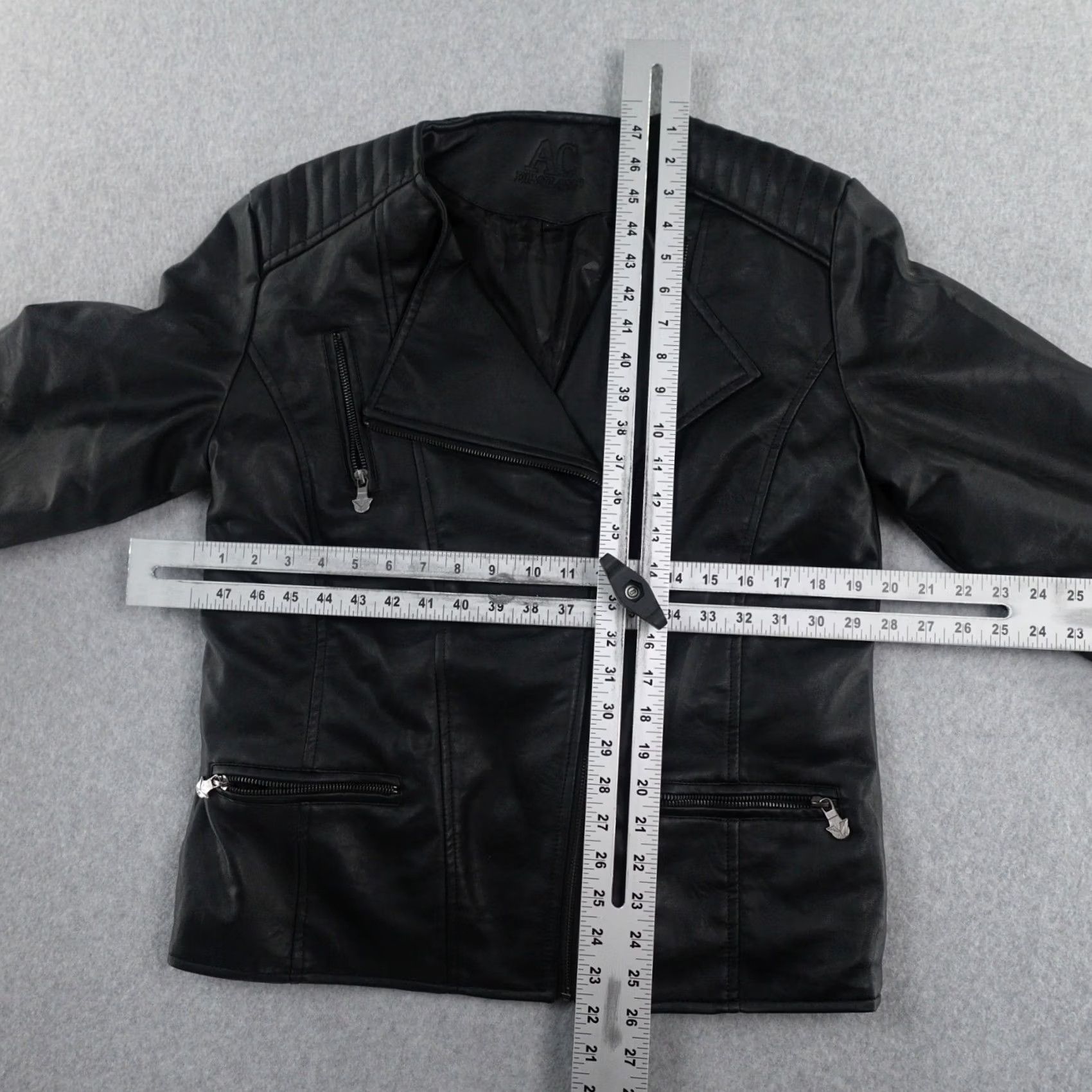 Vintage VINTAGE Dimilano Leather Jacket Womens XL Black Motorcycle Made in Italy Jacket Womens XL Black Motorcycle Dimilano Leather Italy Size XL / US 12-14 / IT 48-50 - 2 Thumbnail