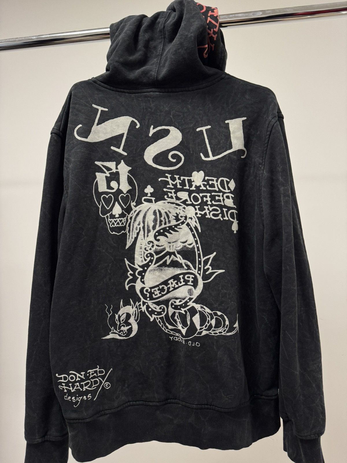 Christian Audigier × Ed Hardy × Japanese Brand Ed Hardy By Christian Audigier Full Zip Hoodie Y2K Style Size US XL / EU 56 / 4 - 4 Thumbnail