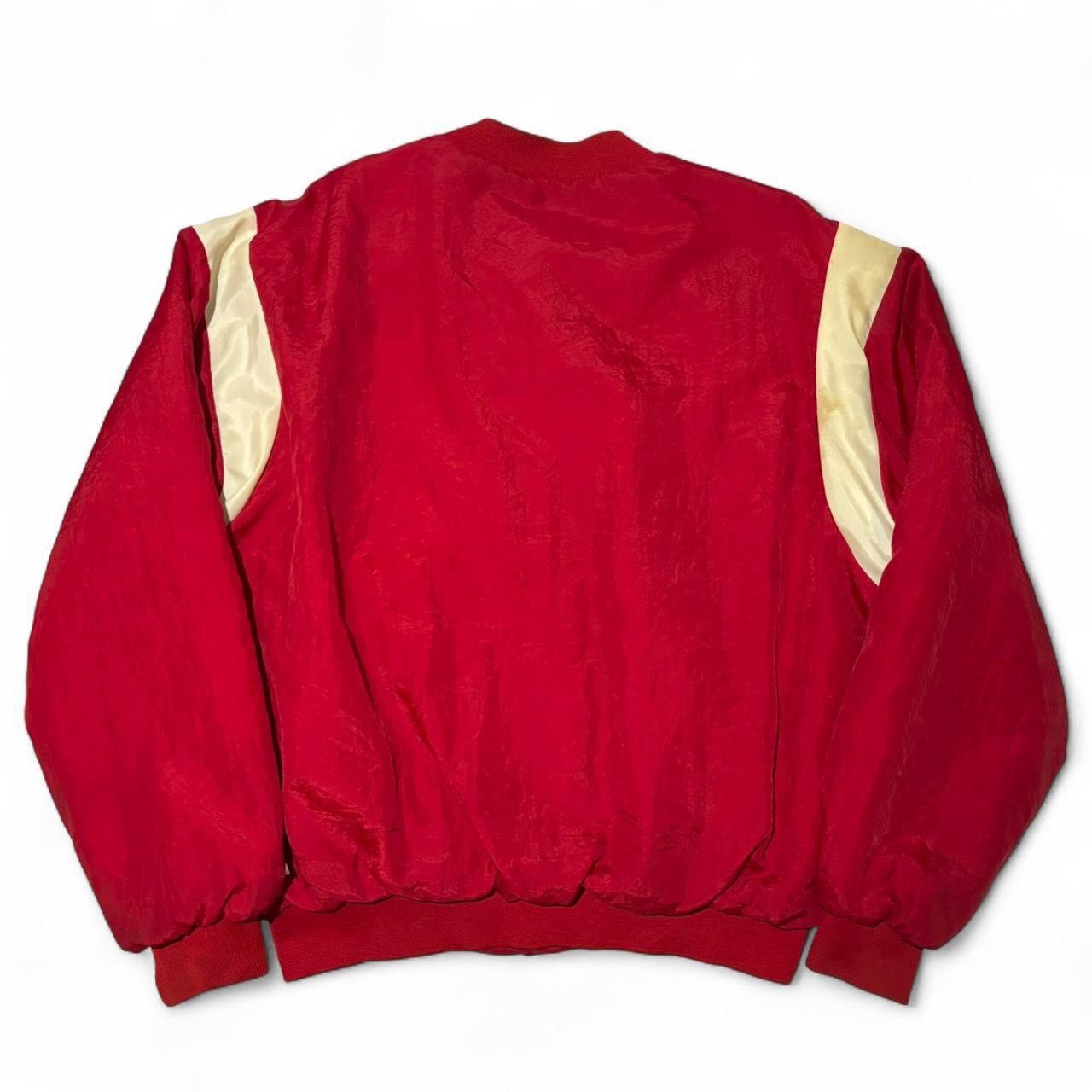 Swingster Vintage 70s Red Nylon Boxy Button-Up Varsity Jacket Size US XL / EU 56 / 4 - 9 Thumbnail