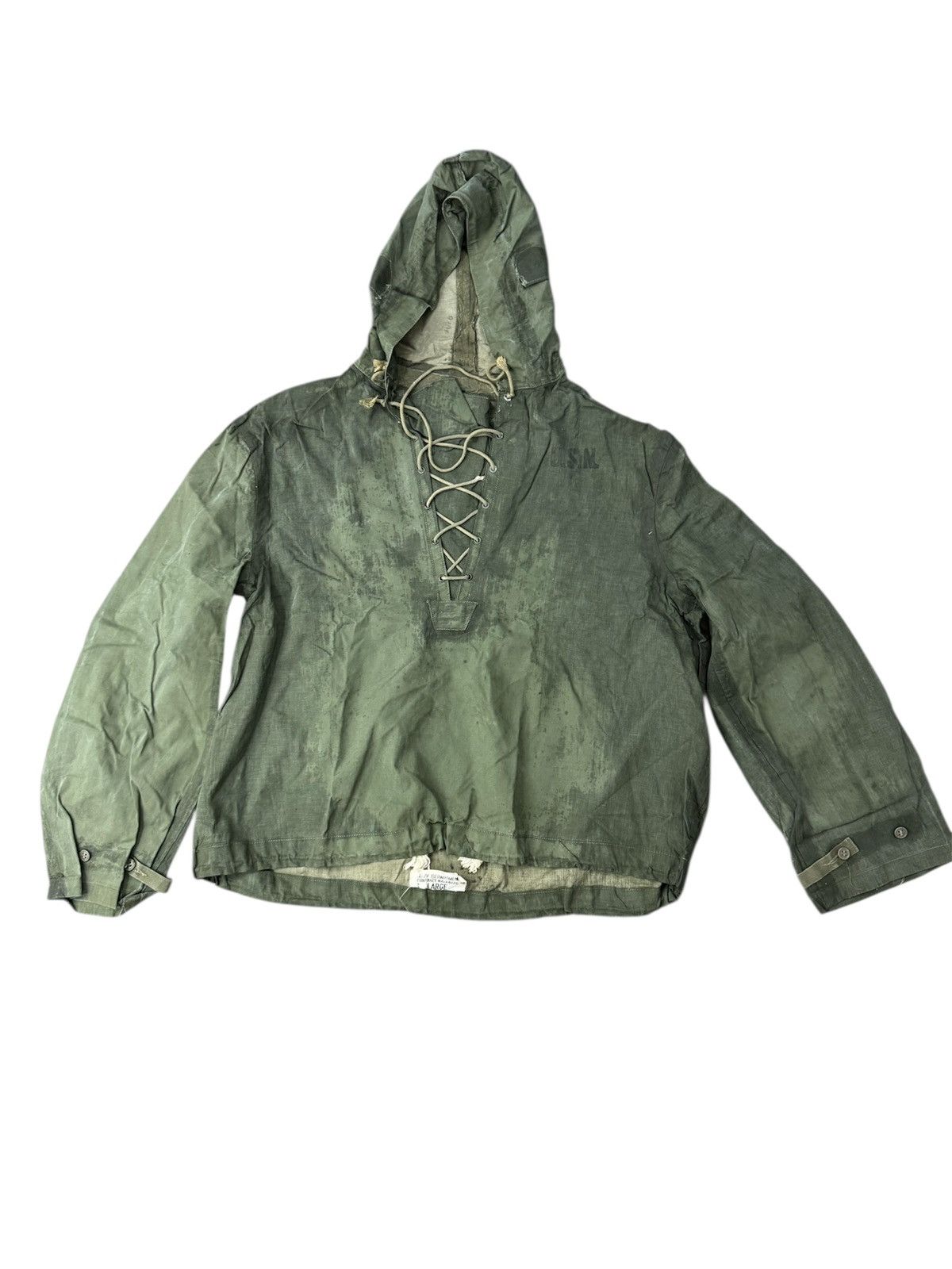 Vintage 40s US NAVY N-2 Deck Rain Parka ARMY Military Jacket