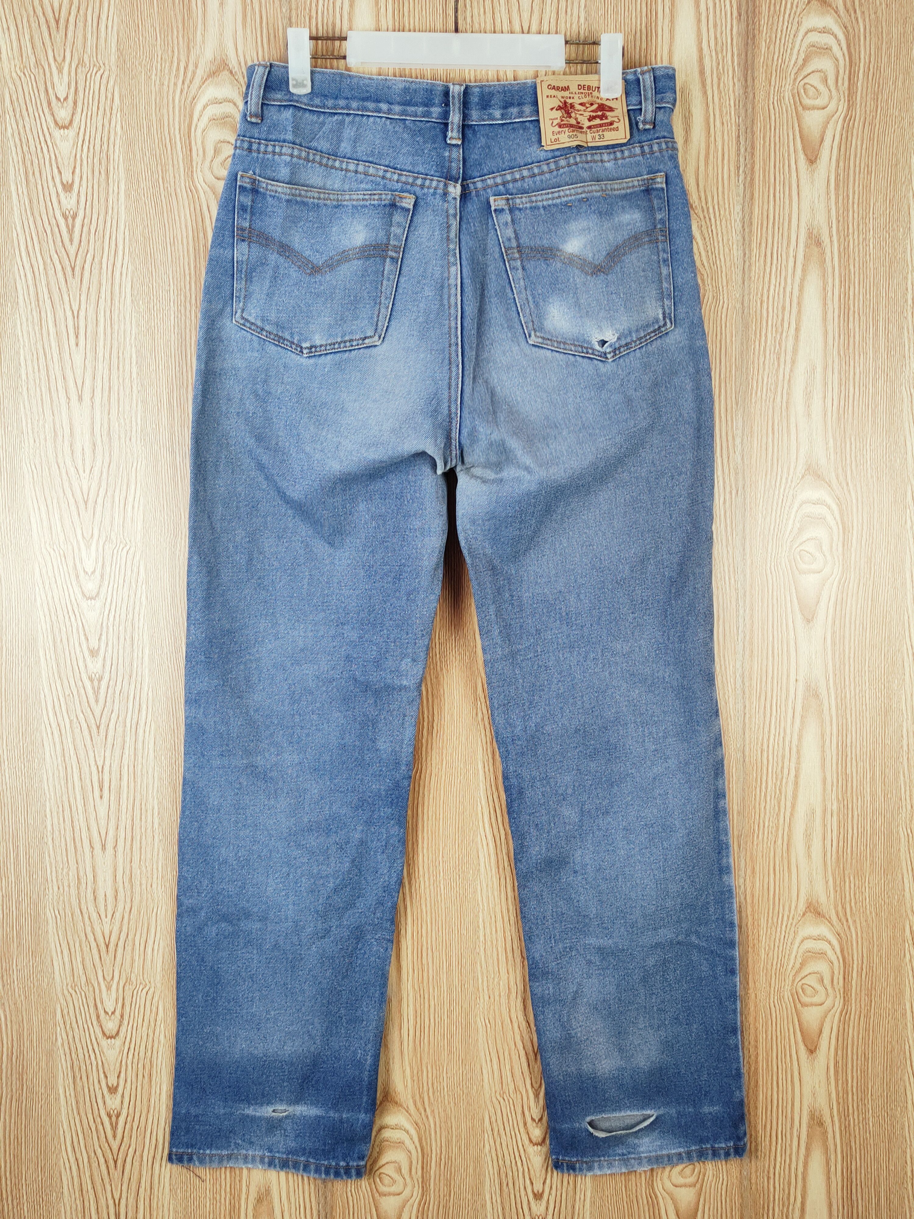 Japanese Brand Garam Debutant Blue Distressed Ripped Jeans #W945 Size US 32 / EU 48 - 7 Thumbnail