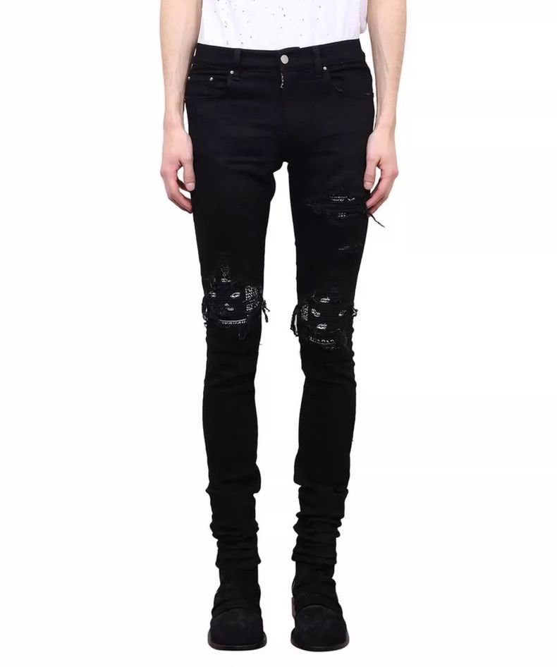 Amiri Amiri 17SS First Generation Cashew Flower Stitched Jeans 25 Size US 32 / EU 48 - 4 Thumbnail