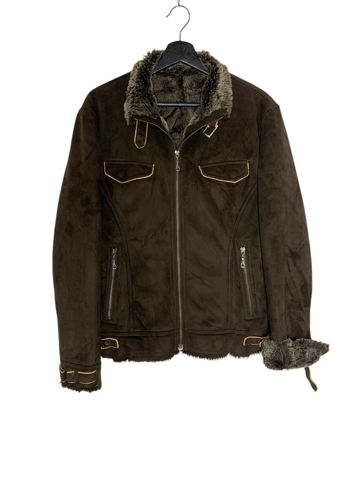 Hysteric Glamour Moleskin Japanese Brand Male & Co. Faux Fur Jacket Size US M / EU 48-50 / 2 - 1 Thumbnail