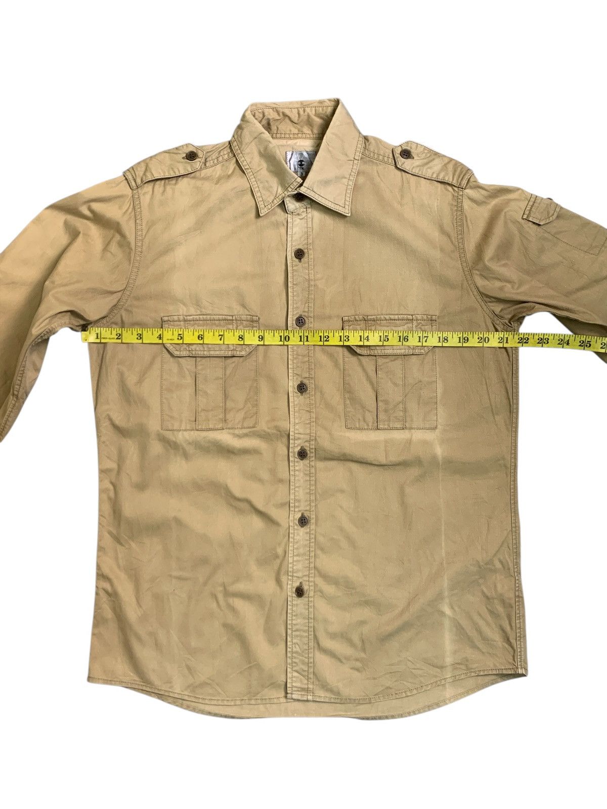 Takeo Kikuchi Rare Takeo Kikuchi Khaki Button Down Roll Up Sleeve Shirts Size US L / EU 52-54 / 3 - 7 Thumbnail