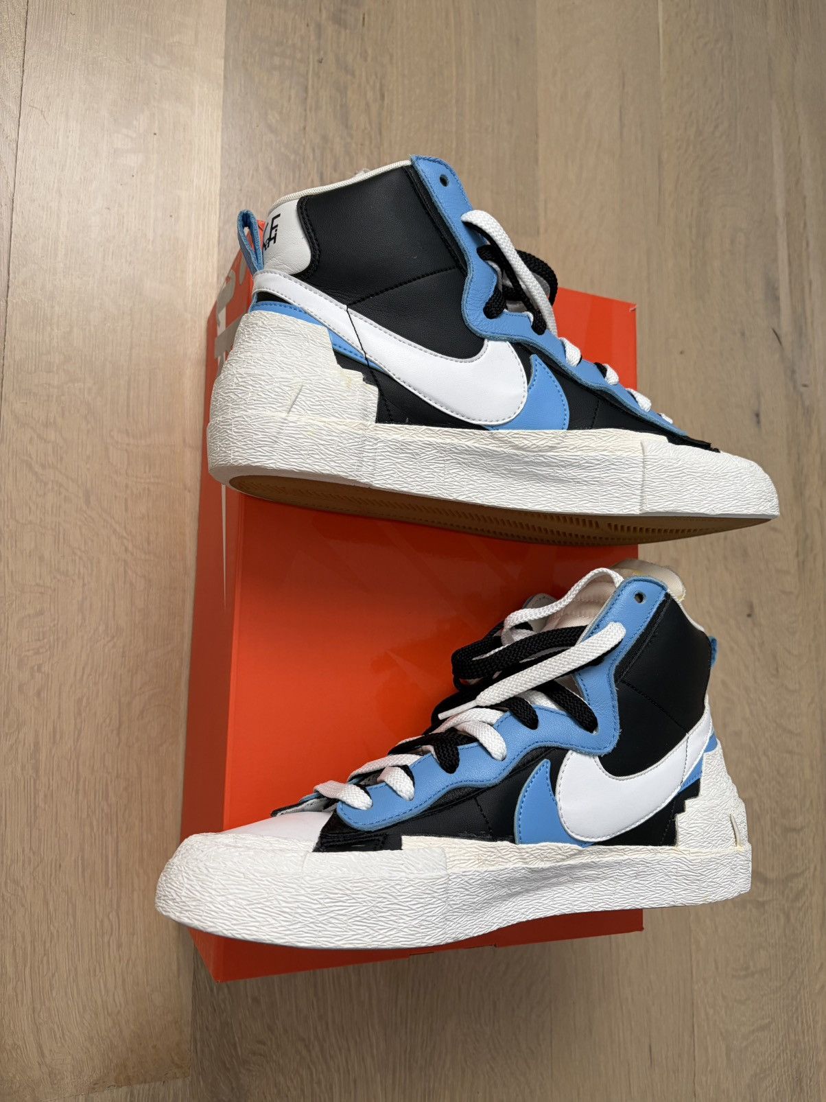 Nike × Sacai Nike x Sacai Blazer Mid Black Legend Blue 2019 BV0072-001 Size US 10 / EU 43 - 6 Thumbnail