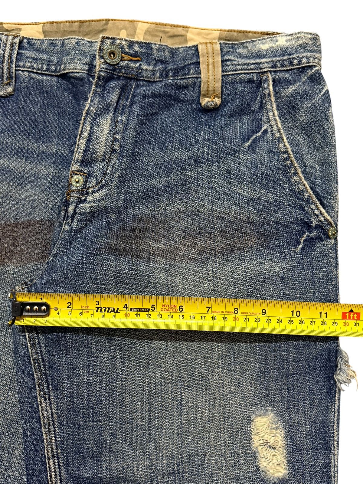 Kapital Vintage Y2K Japanese Brand Faded Wash Distress Patch Baggy Size US 32 / EU 48 - 12 Thumbnail