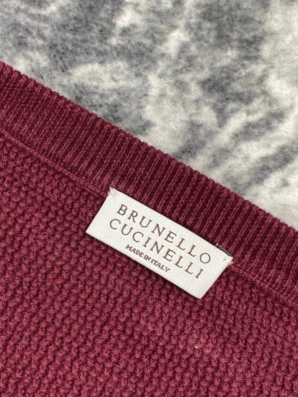 Brunello Cucinelli Brunello Cucinelli Cotton V-neck Sweater Men Size 50 Red Size US M / EU 48-50 / 2 - 4 Thumbnail