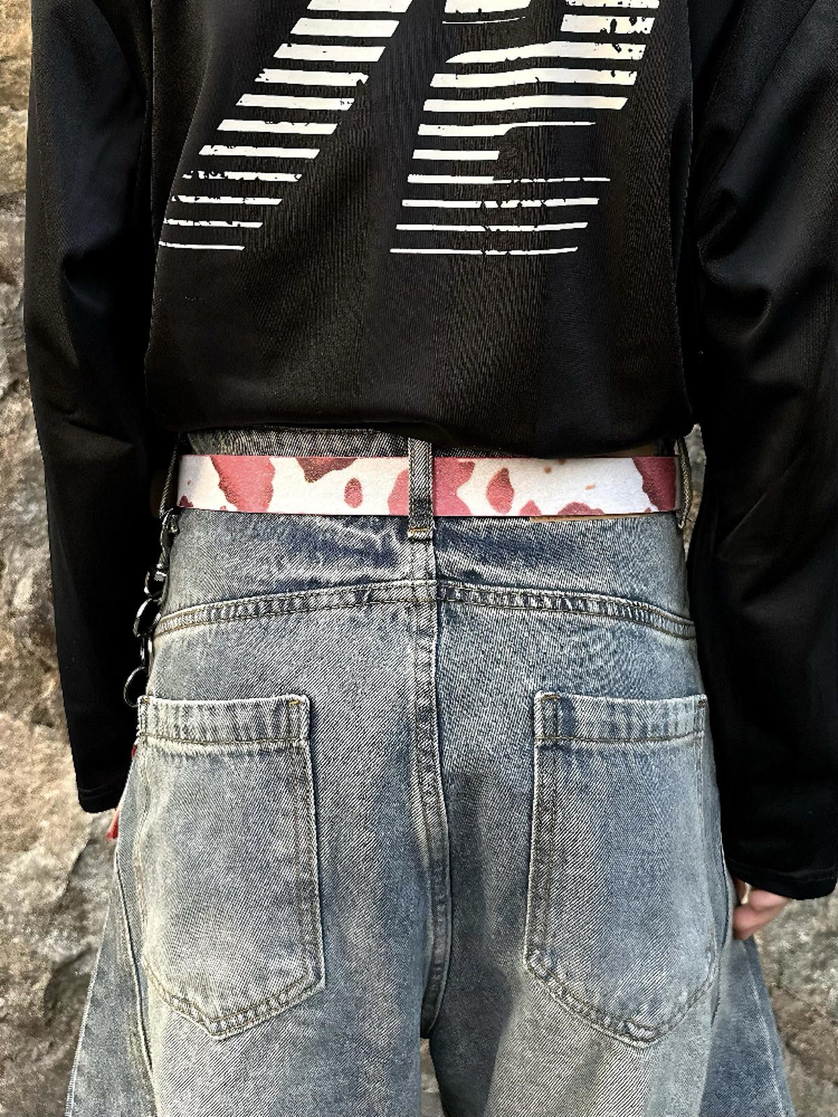 Leather y2k Cow Print Belt Size ONE SIZE - 2 Thumbnail