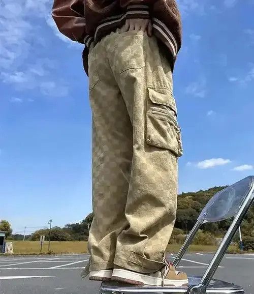 Japanese Brand × Jean Elastic Waist Mens Chessboard Wide Leg Jeans Size US 30 / EU 46 - 1 Thumbnail