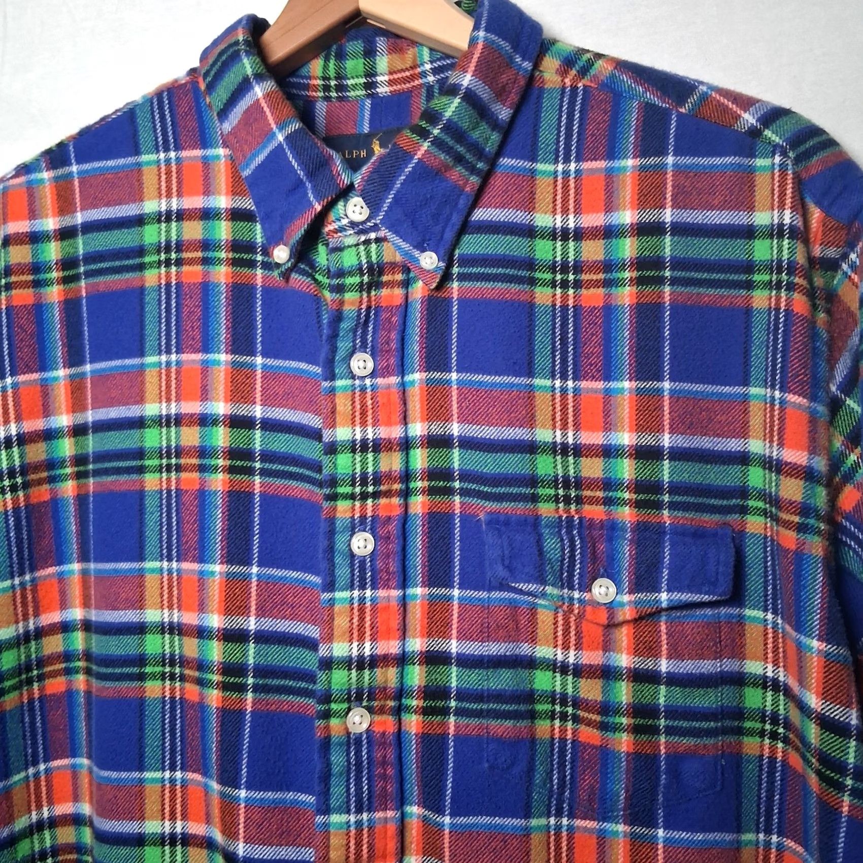 Ralph Lauren Ralph Lauren Classic Plaid Tartan Button Down Men XL Blue Size US XL / EU 56 / 4 - 2 Thumbnail