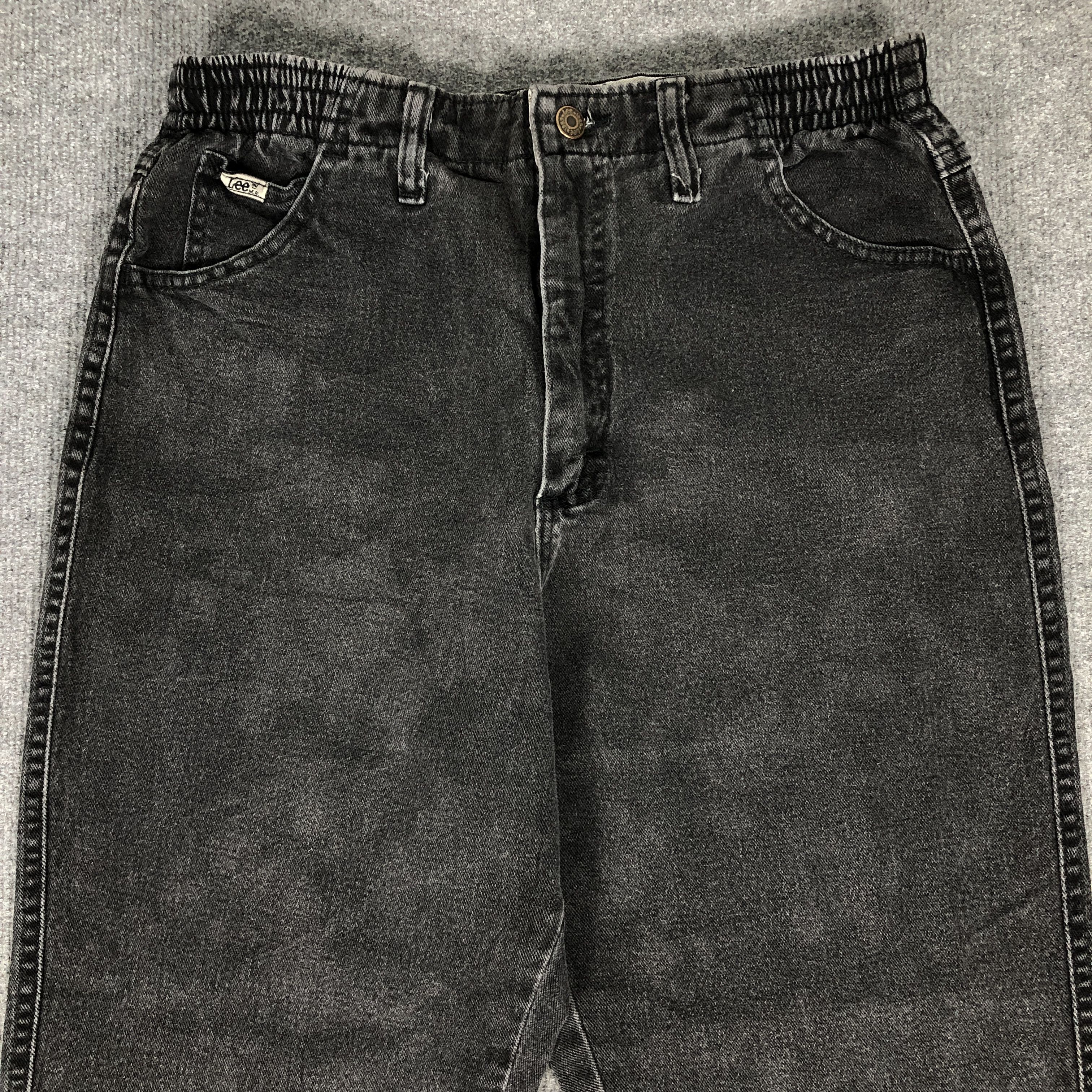 Lee × Vintage Womens Vintage Lee Jeans Side Elastic Faded Black L891W Size 30" / US 8 / IT 44 - 2 Thumbnail