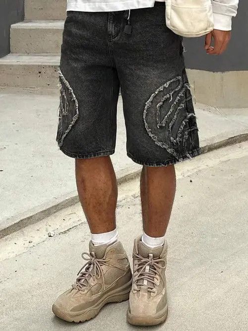 Japanese Brand × Vintage Distressed Washed Y2k Shorts Jorts Denim Size US 30 / EU 46 - 2 Thumbnail